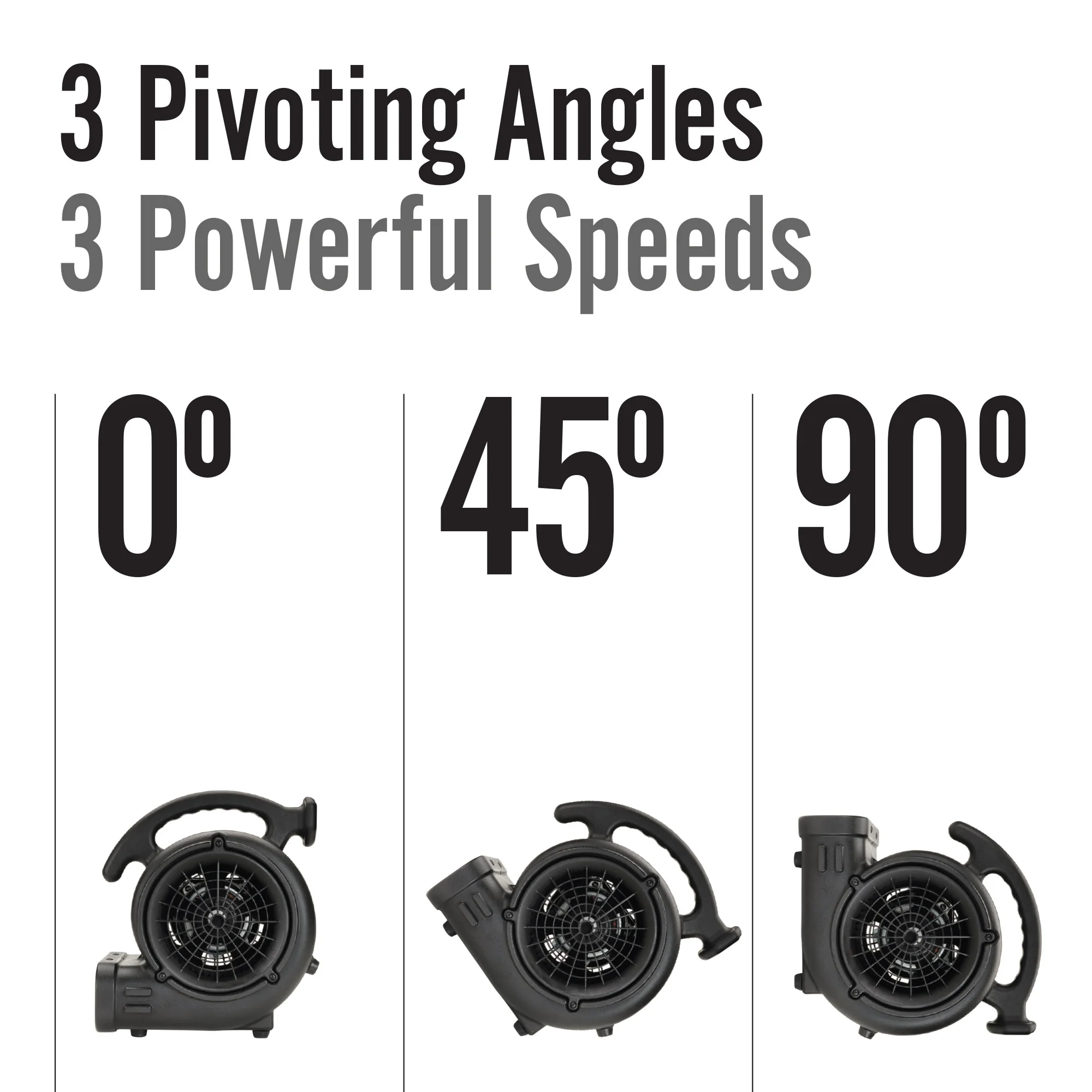 Lasko Super Fan Max 13" Air Mover Blower Fan: 3-Speed, High Velocity, 2 Outlets, Black - Image 3