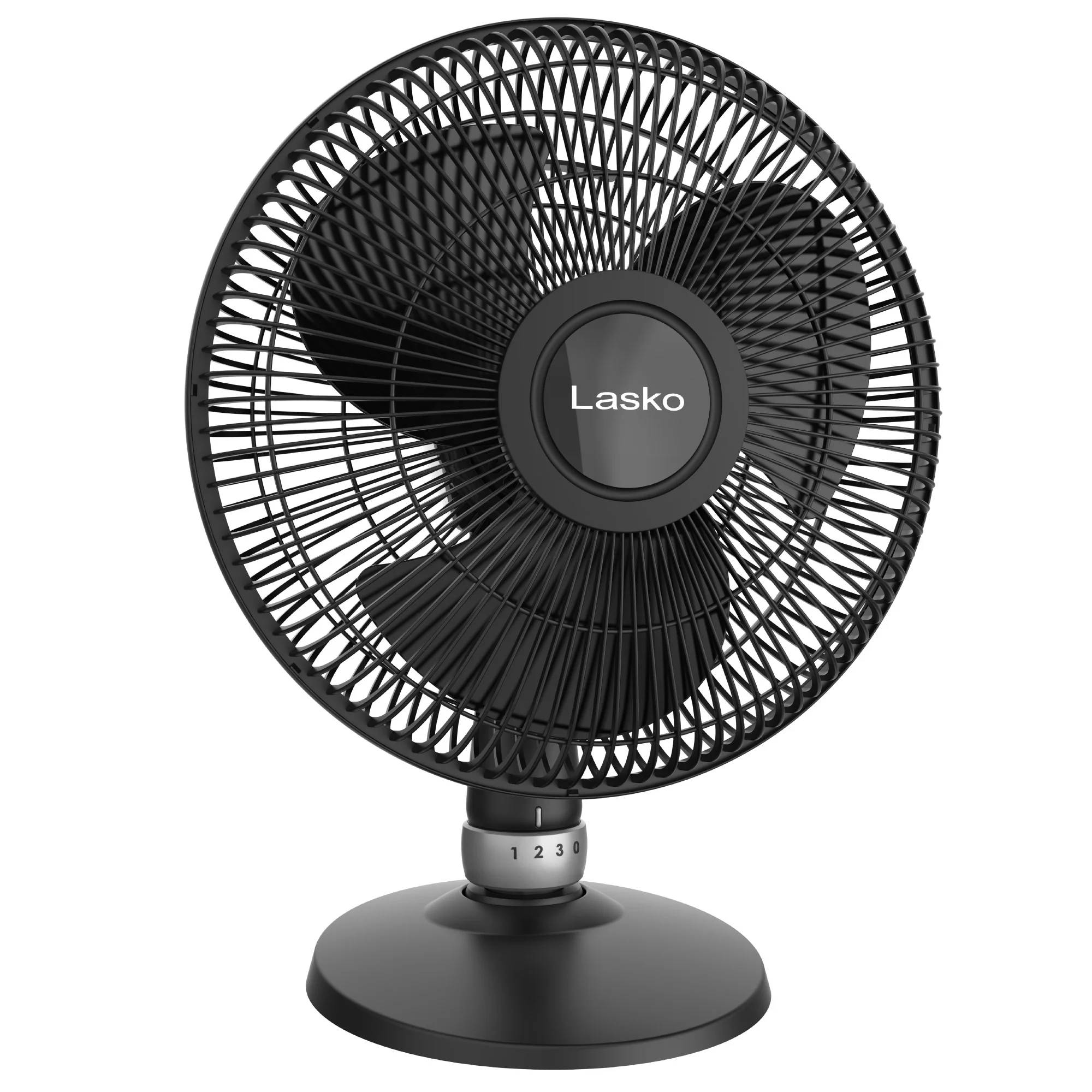 Lasko 12" Performance Table Fan: Oscillating, 3-Speed, Tilting Head, Black