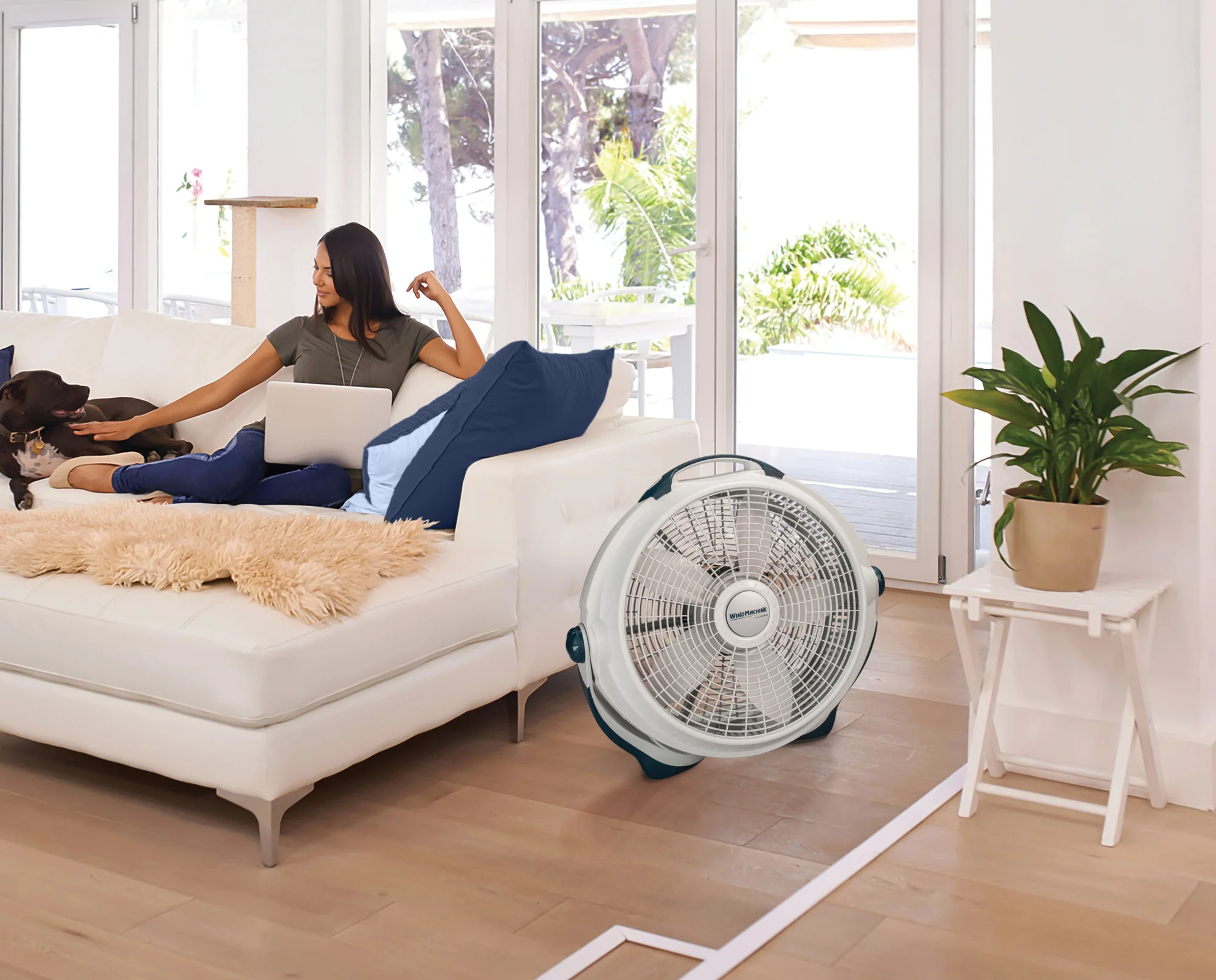 Lasko Wind Machine 20" Air Circulator Fan: 3-Speed, Pivoting, Gray - Image 9