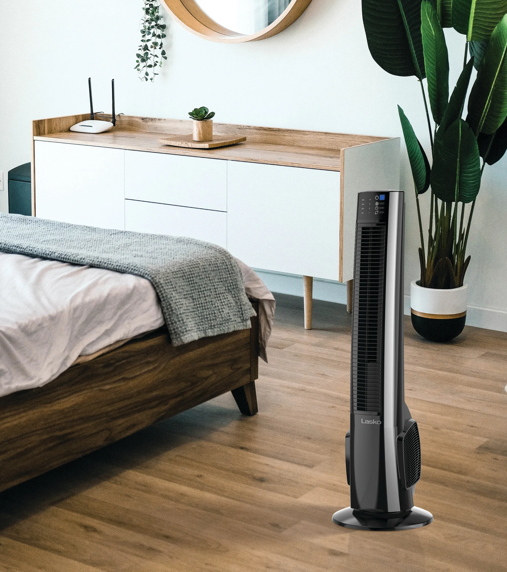 Lasko 38" Hybrid Tower Fan: Oscillating, 4-Speed, Remote, Timer, Black - Image 13