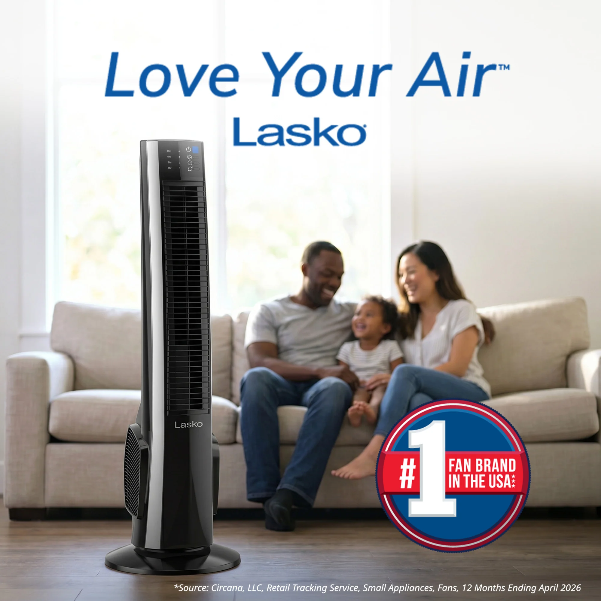 Lasko 38" Hybrid Tower Fan: Oscillating, 4-Speed, Remote, Timer, Black - Image 2
