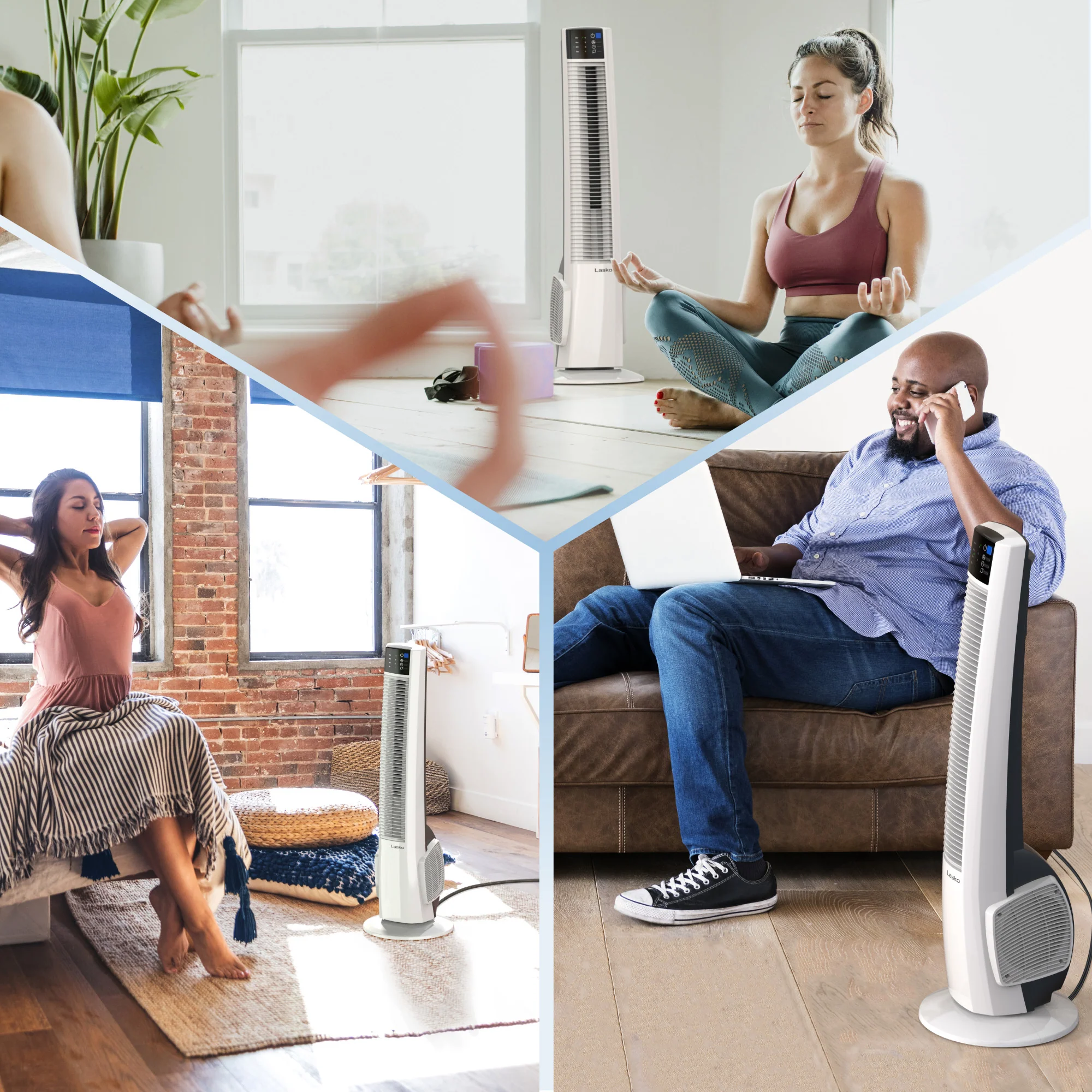 Lasko 38" Hybrid Tower Fan: Oscillating, 4-Speed, Remote, Timer, White - Image 7