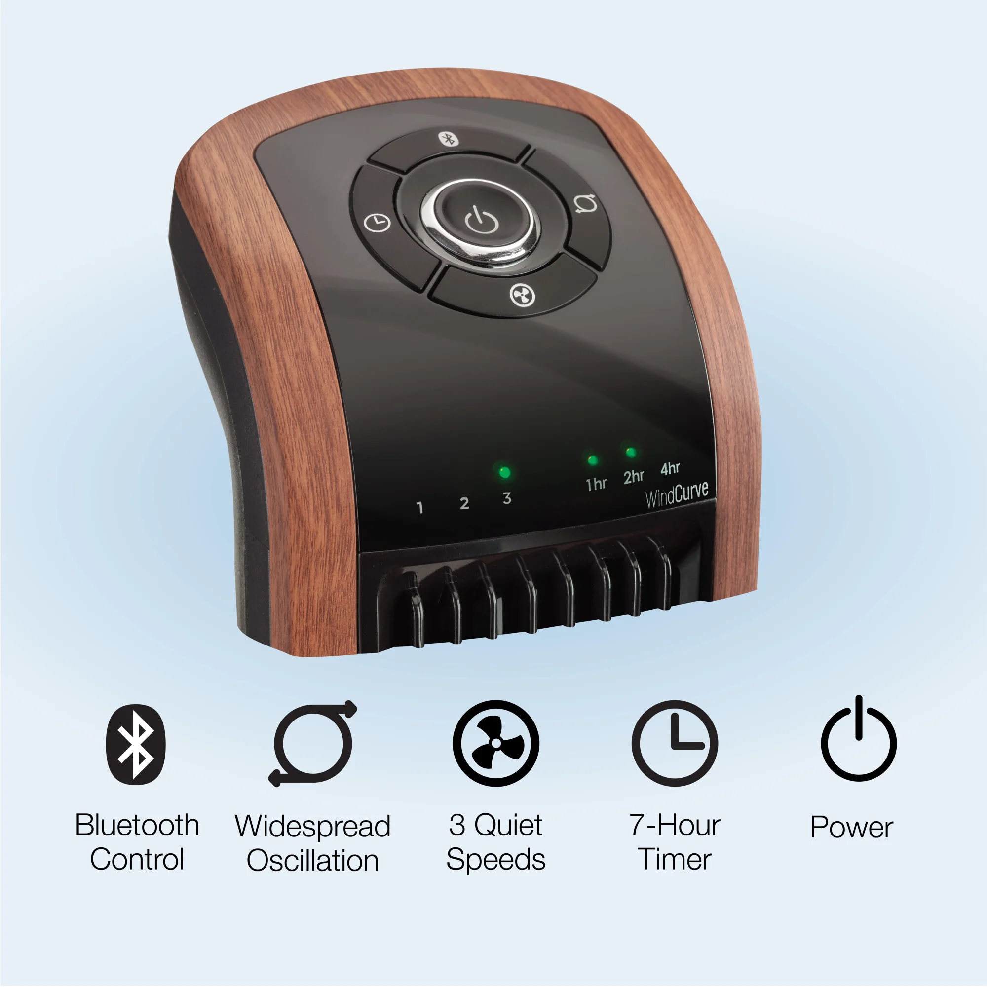 Lasko Wind Curve 42" Tower Fan: Oscillating, 3-Speed, Bluetooth, Timer, Black - Image 7