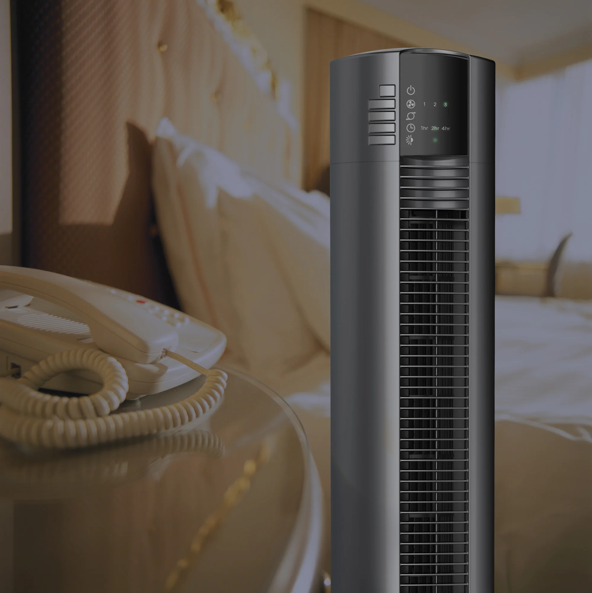 Lasko 48" Tower Fan: Oscillating, 3-Speed, Remote, Timer, Black - Image 4