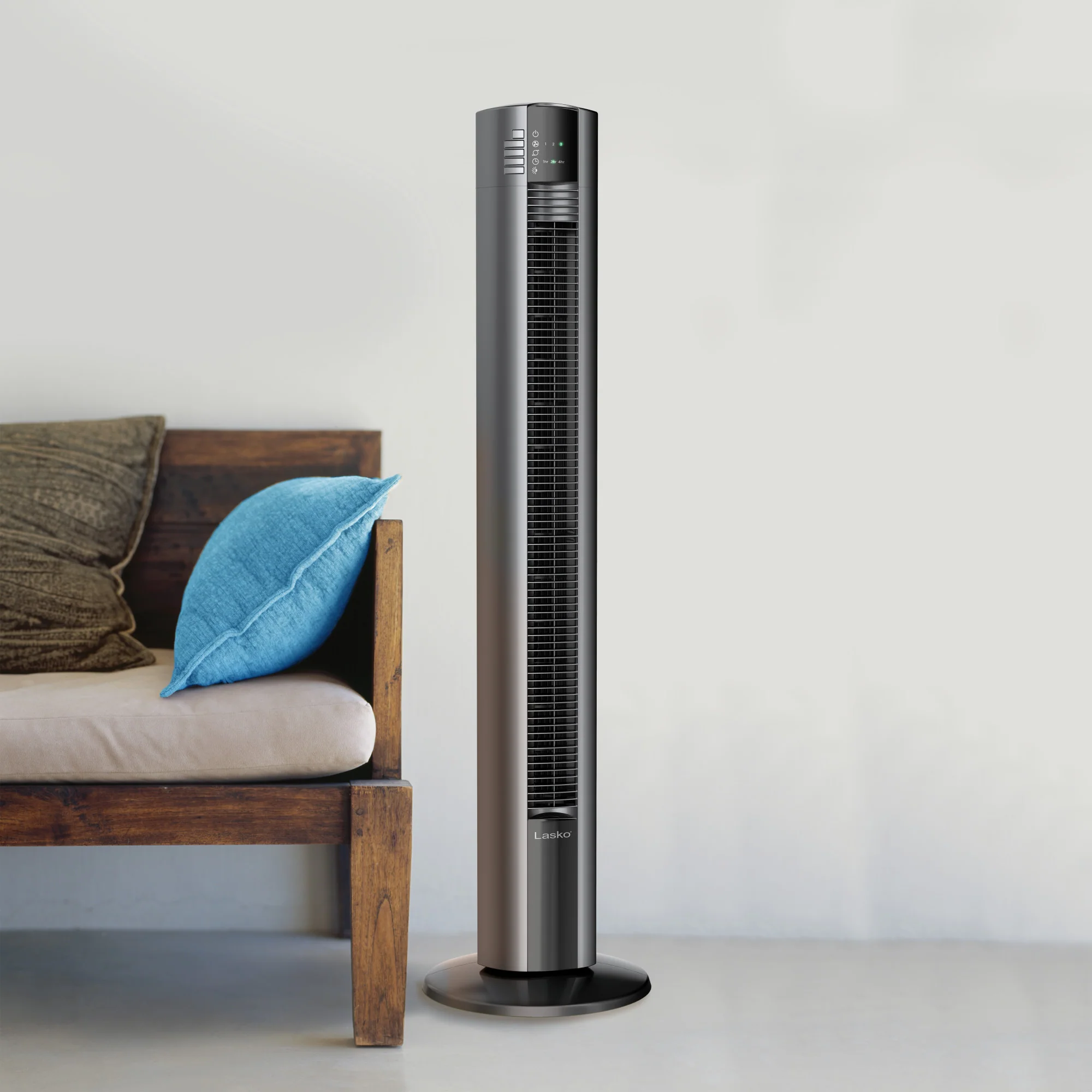 Lasko 48" Tower Fan: Oscillating, 3-Speed, Remote, Timer, Black - Image 6