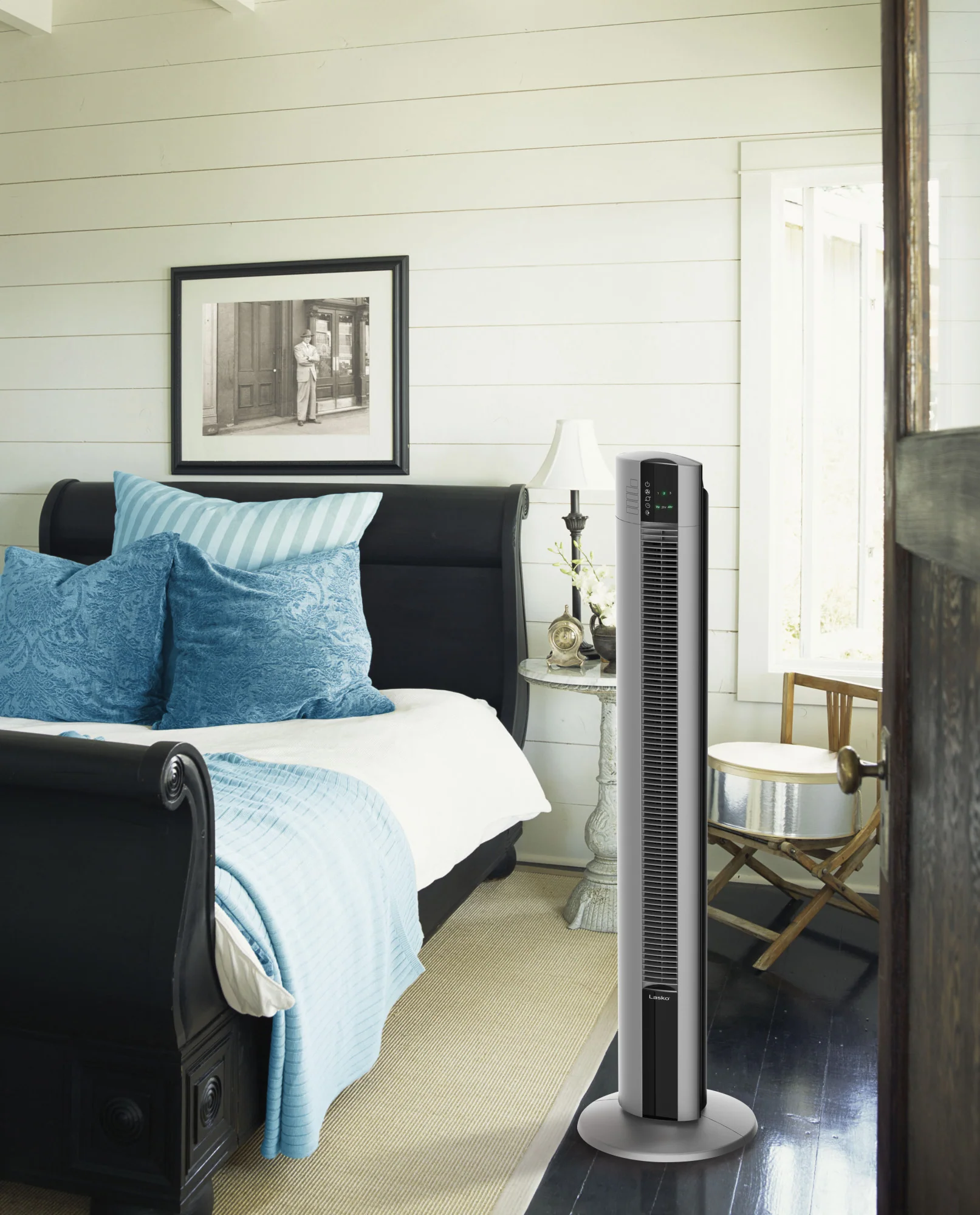 Lasko 48" Tower Fan: Oscillating, 3-Speed, Remote, Timer, Gray - Image 11