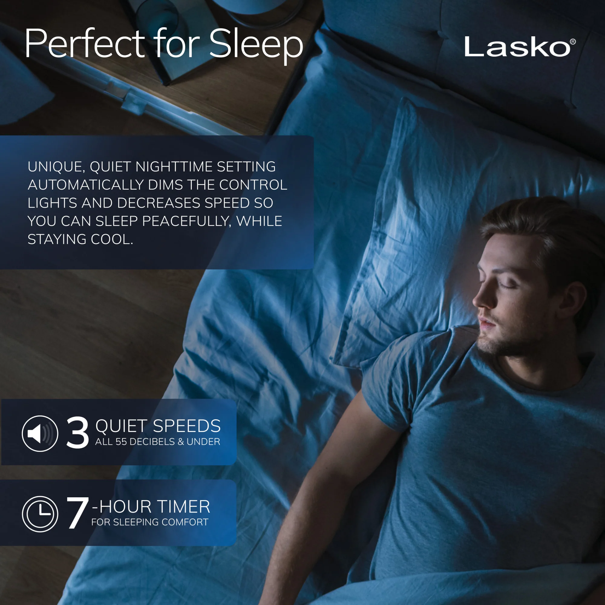 Lasko 48" Tower Fan: Oscillating, 3-Speed, Remote, Timer, Gray - Image 5