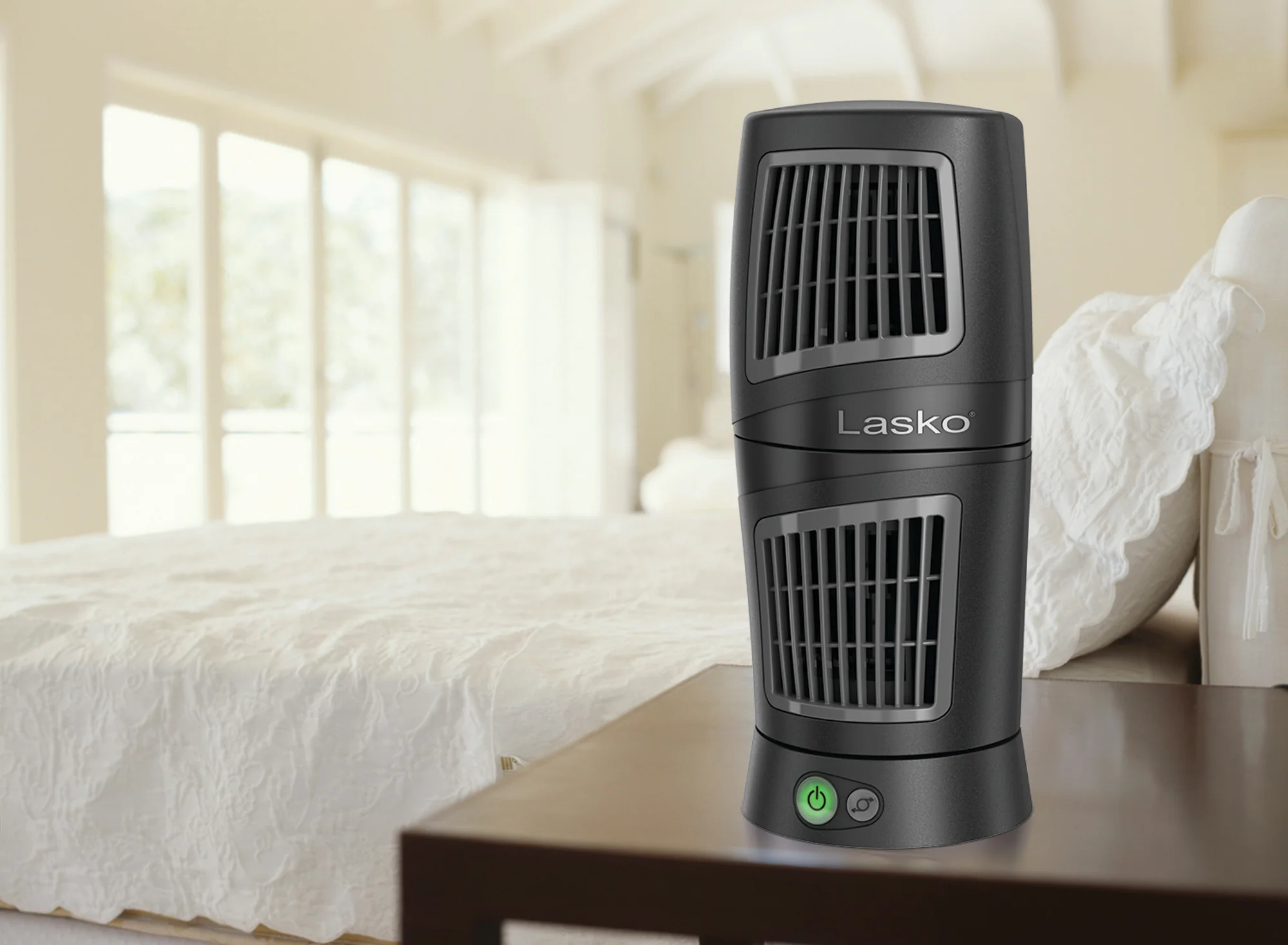 Lasko Wind Tower 12" Table Fan: Oscillating, 3-Speed, Pivoting, Black - Image 5