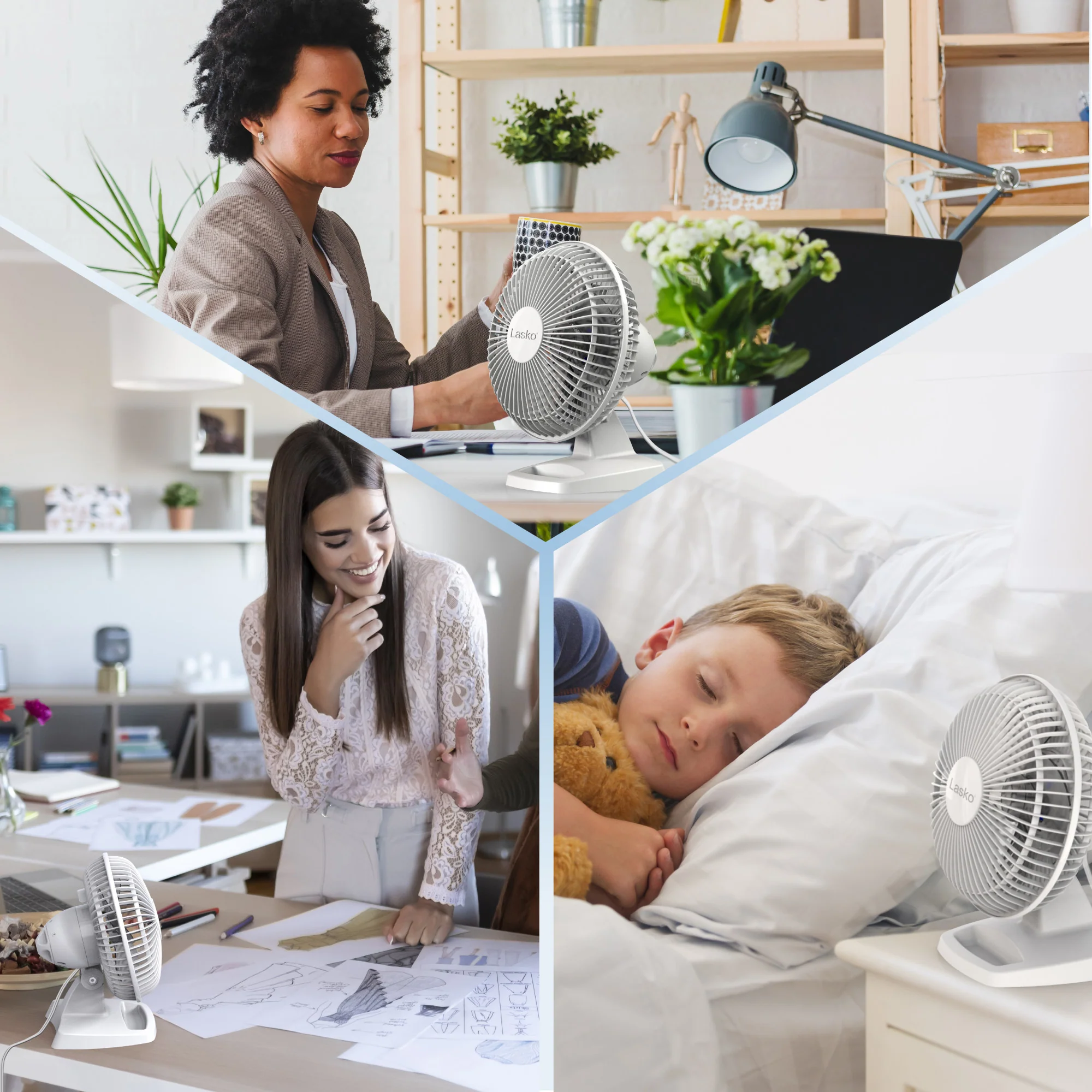Lasko 6" Personal Table Fan: 2-Speed, Tilting Head, Storage Tray, White - Image 7