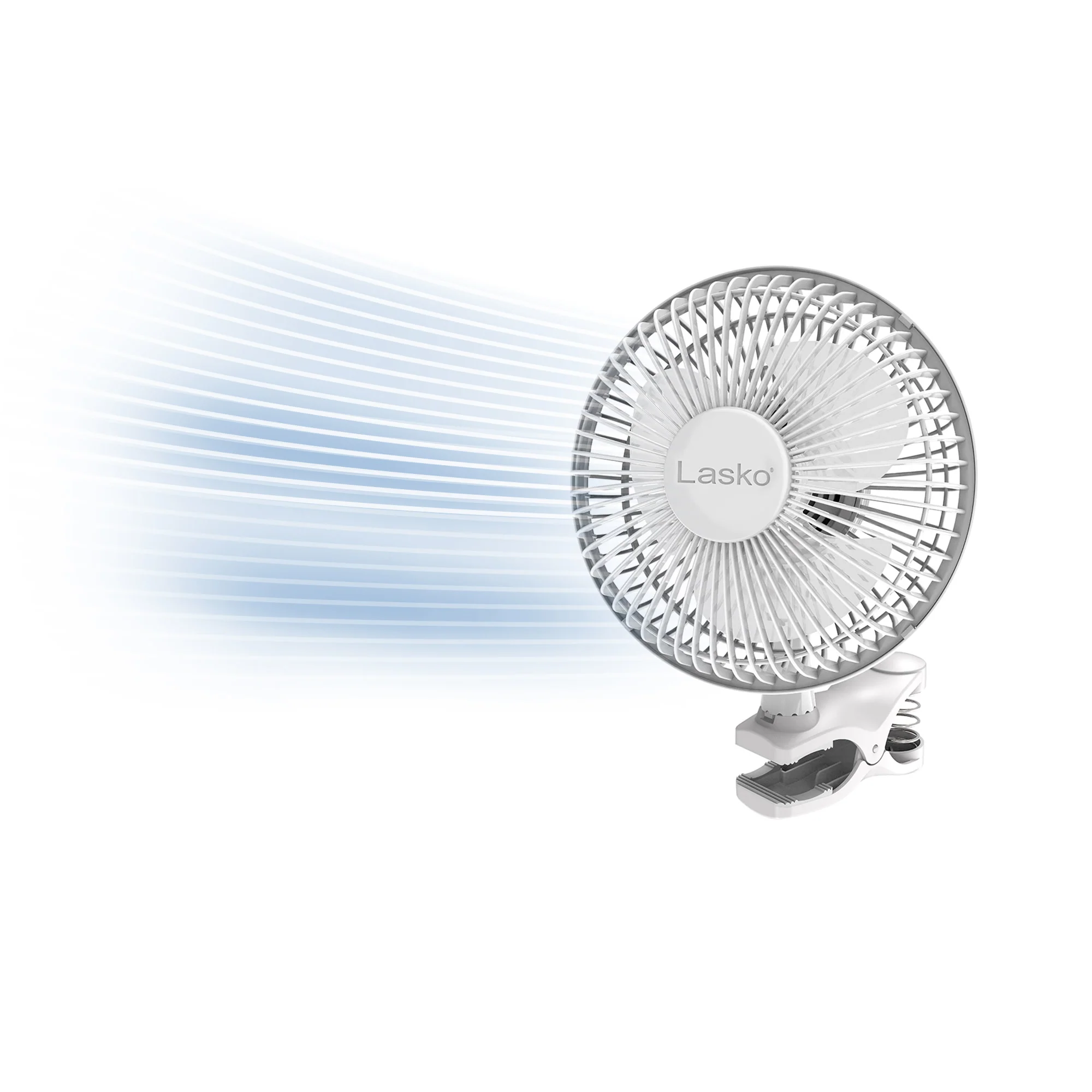 Lasko 6" Personal Clip Fan: 2-Speed, Pivoting, White