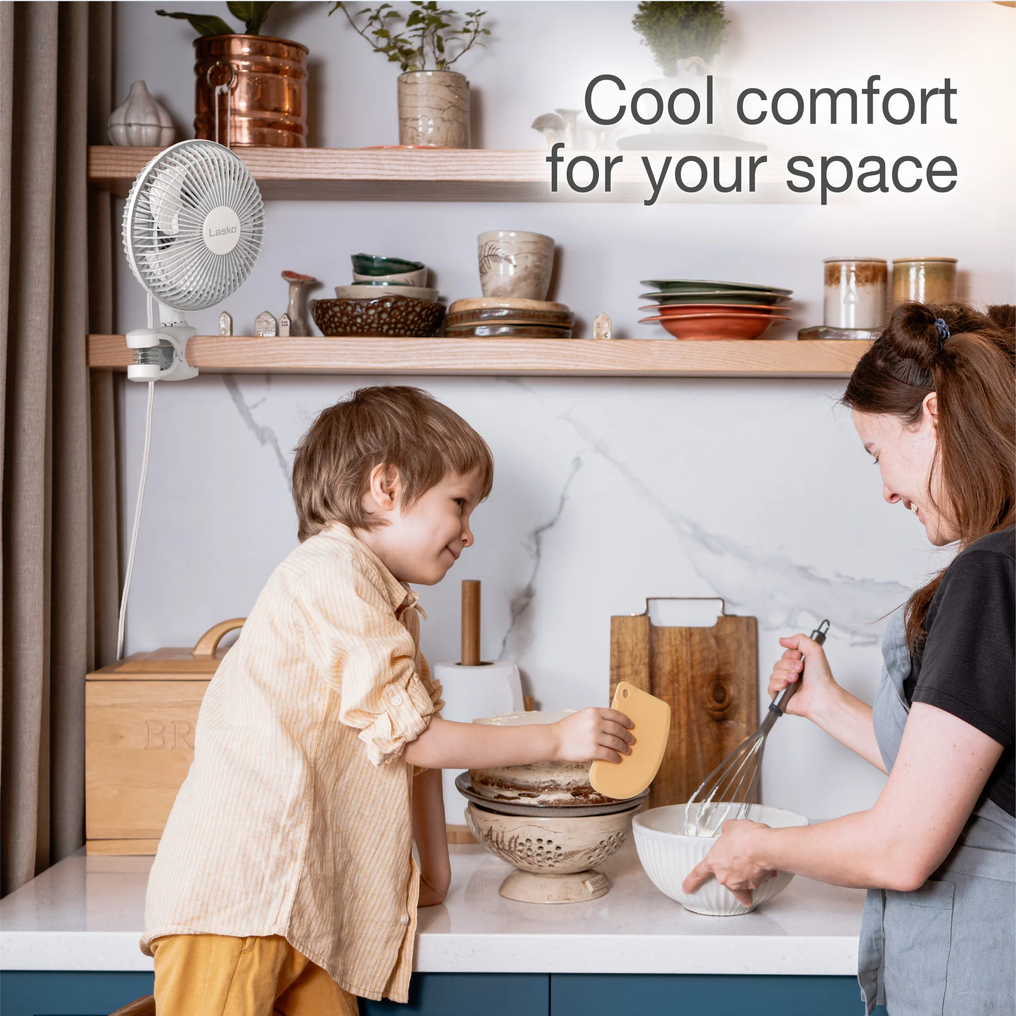 Lasko 6" Personal Clip Fan: 2-Speed, Pivoting, White - Image 3