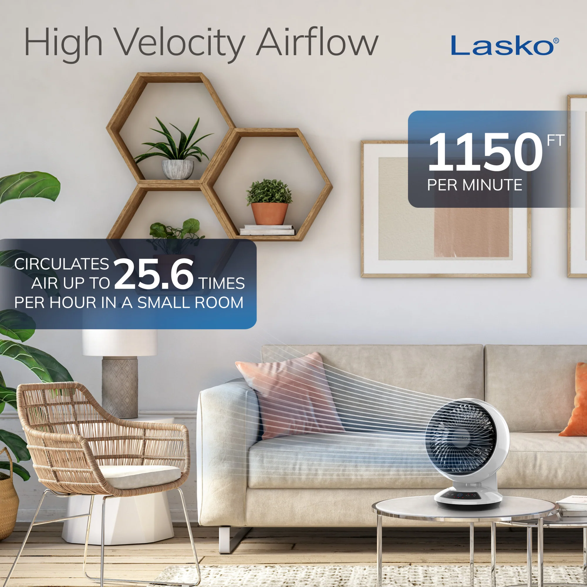 Lasko Whirlwind 7" Table Fan: Dual Oscillation, 3-Speed, Remote, White - Image 6