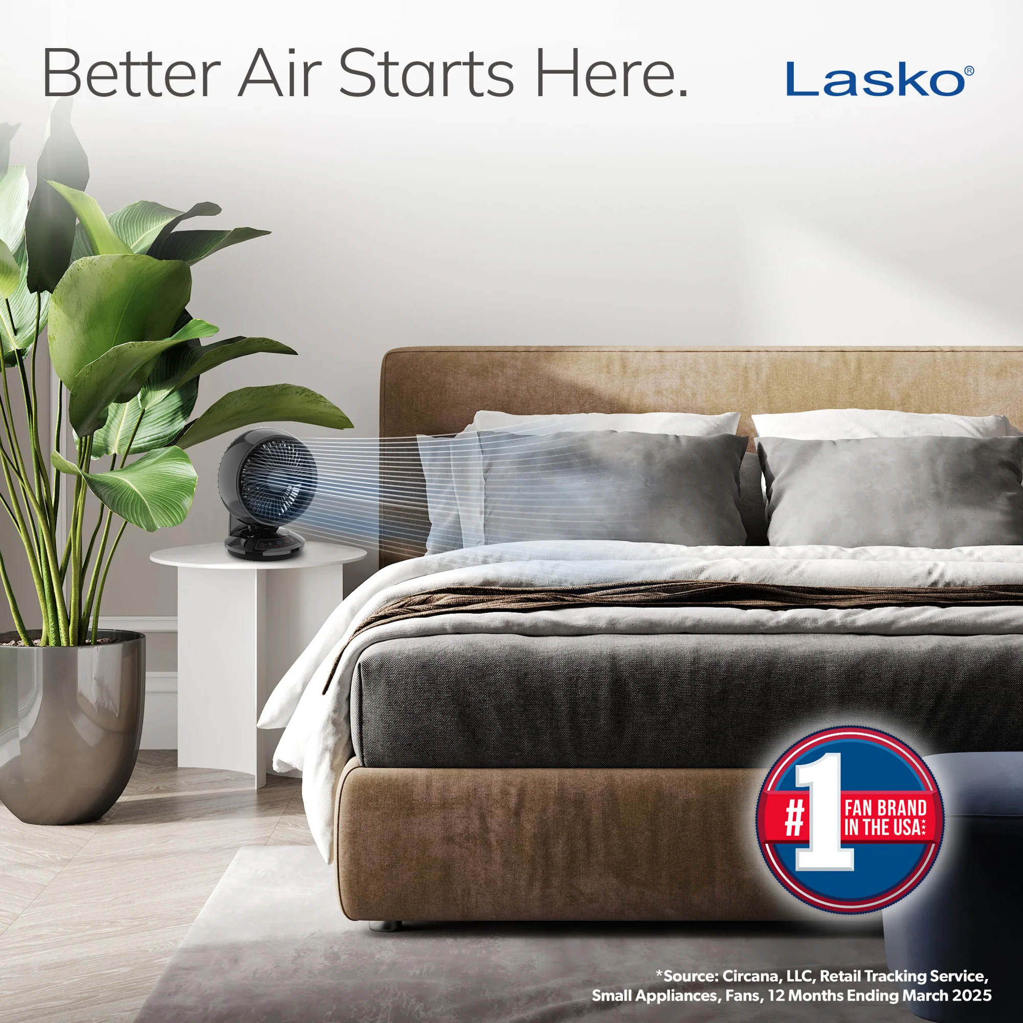 Lasko Whirlwind 7" Table Fan: Dual Oscillation, 3-Speed, Remote, Black - Image 2