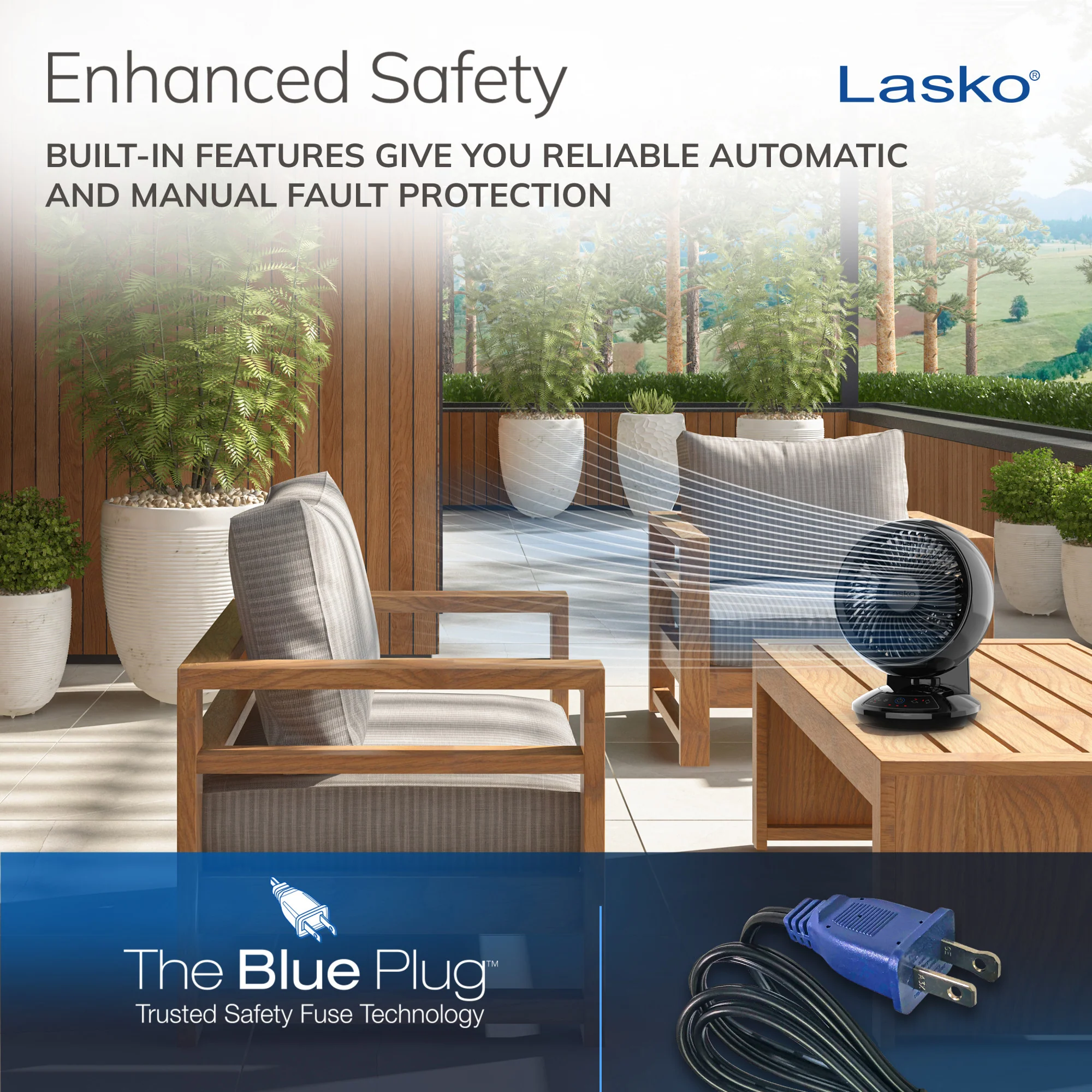 Lasko Whirlwind 7" Table Fan: Dual Oscillation, 3-Speed, Remote, Black - Image 5