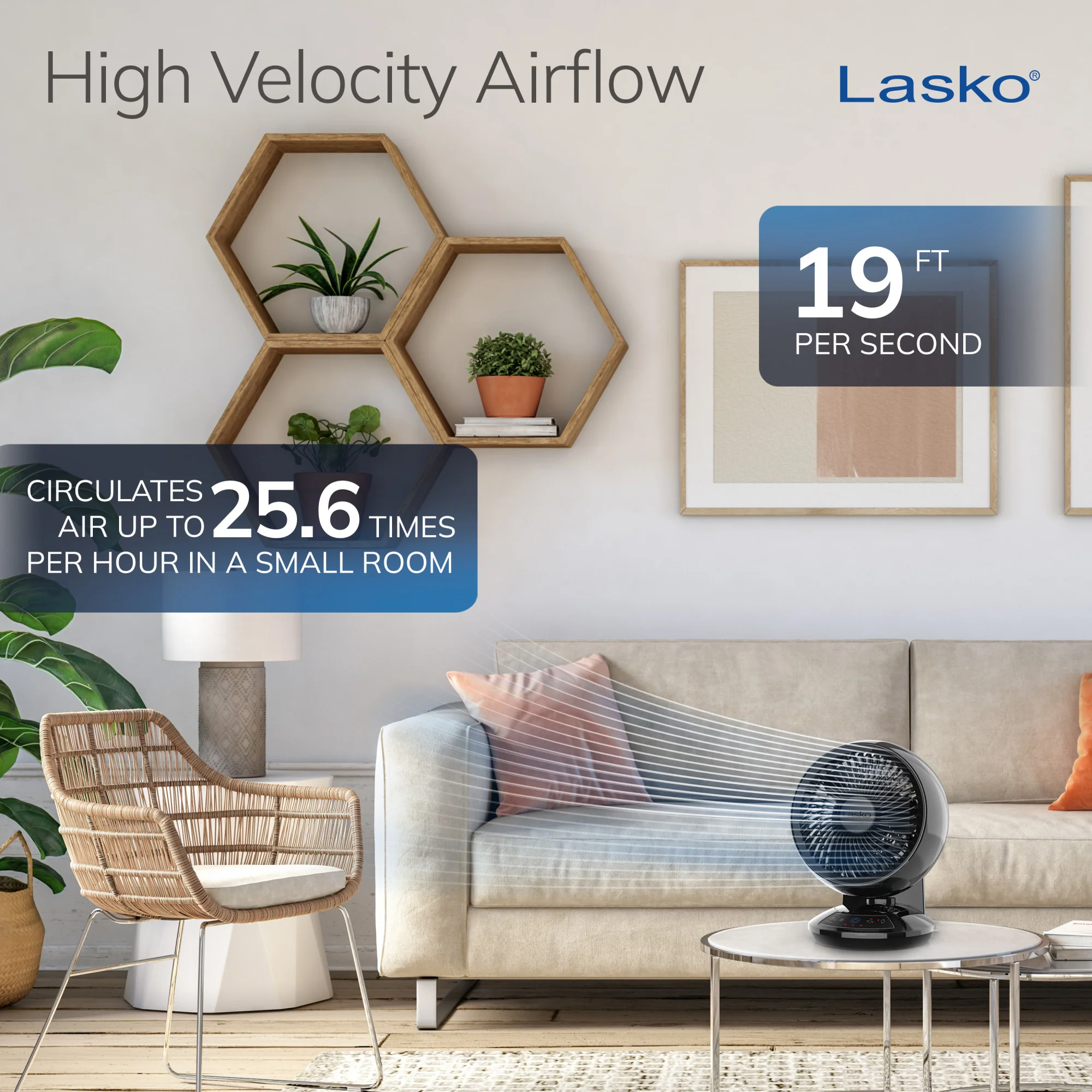 Lasko Whirlwind 7" Table Fan: Dual Oscillation, 3-Speed, Remote, Black - Image 6