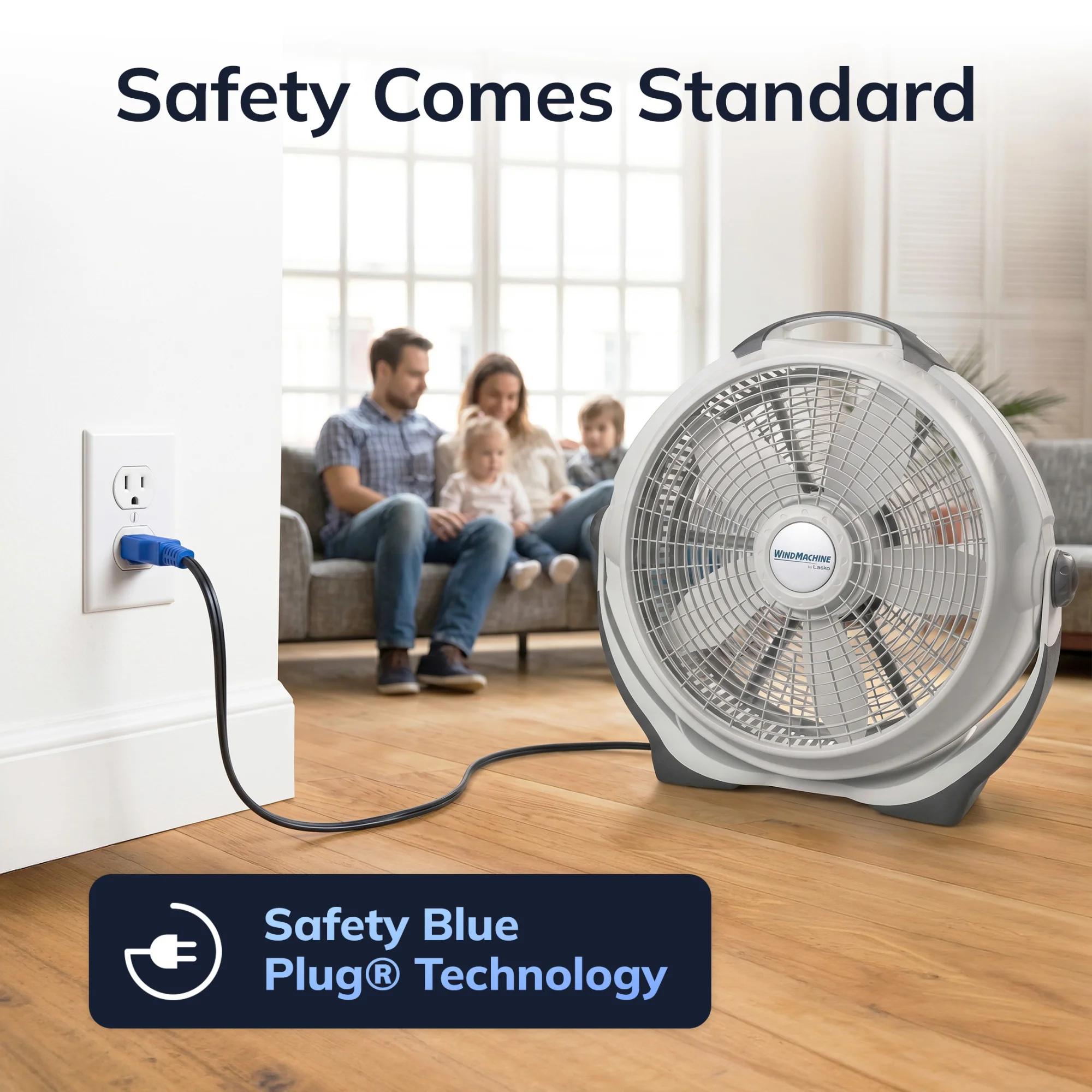 Lasko Wind Machine 20" Air Circulator Fan: 3-Speed, Pivoting, Gray - Image 5