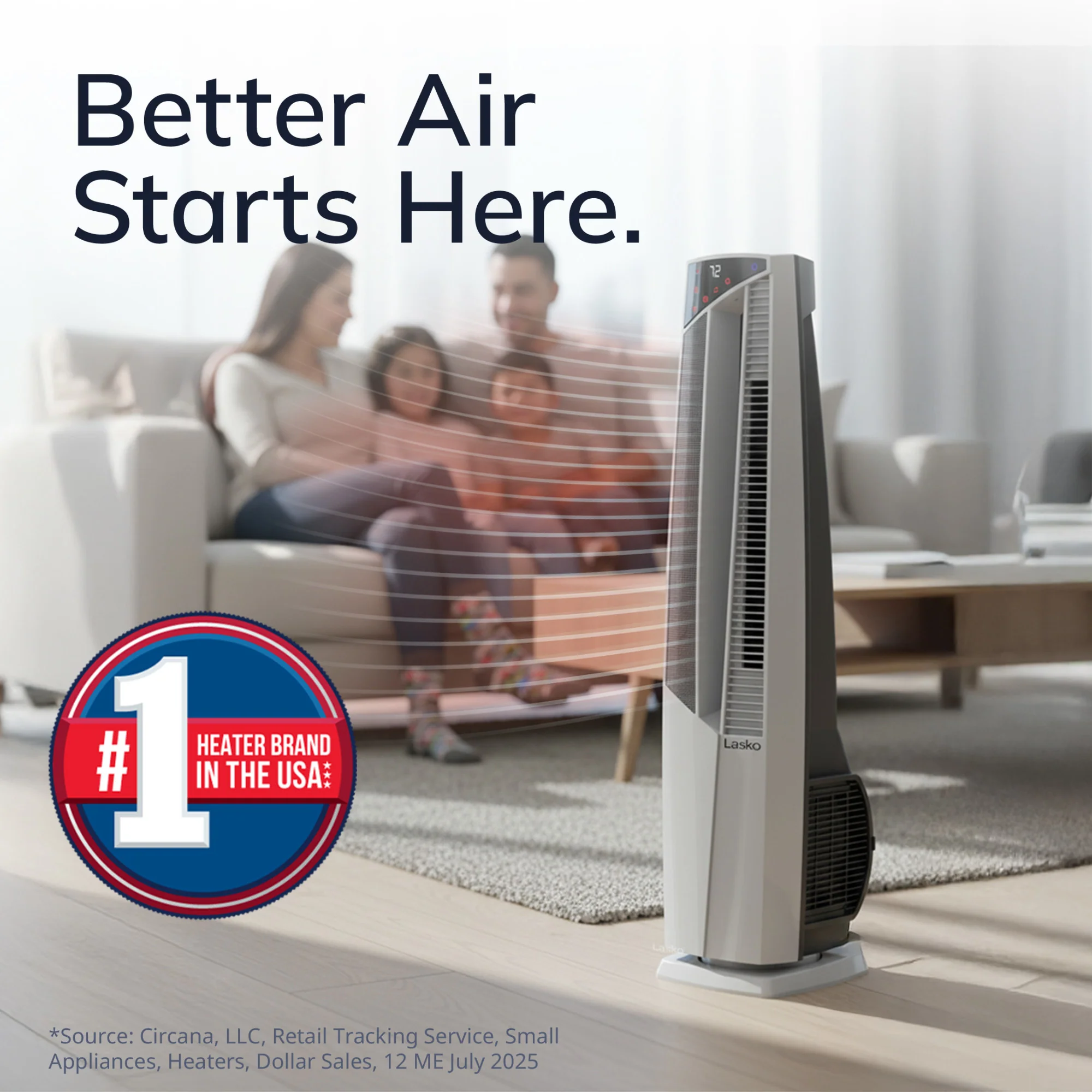 Lasko All Season High Velocity Hybrid Tower Fan and Space Heater in One with Remote Control, FHV820, White - Image 2