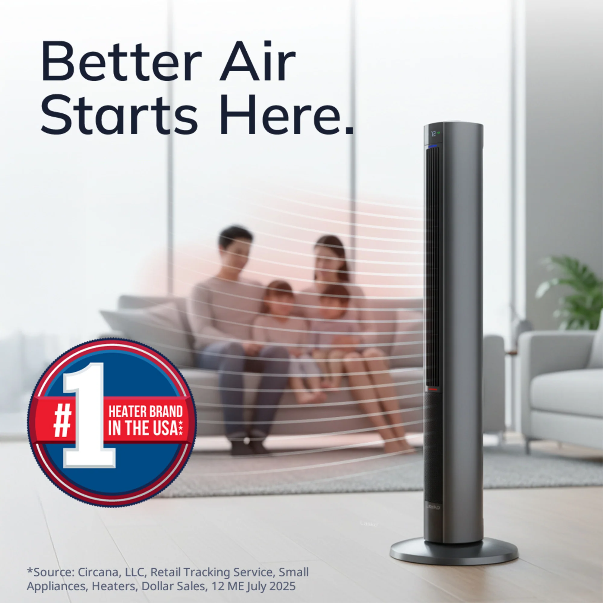 Lasko All Season Tower Fan and Space Heater with Remote, FH515, Black - Image 2