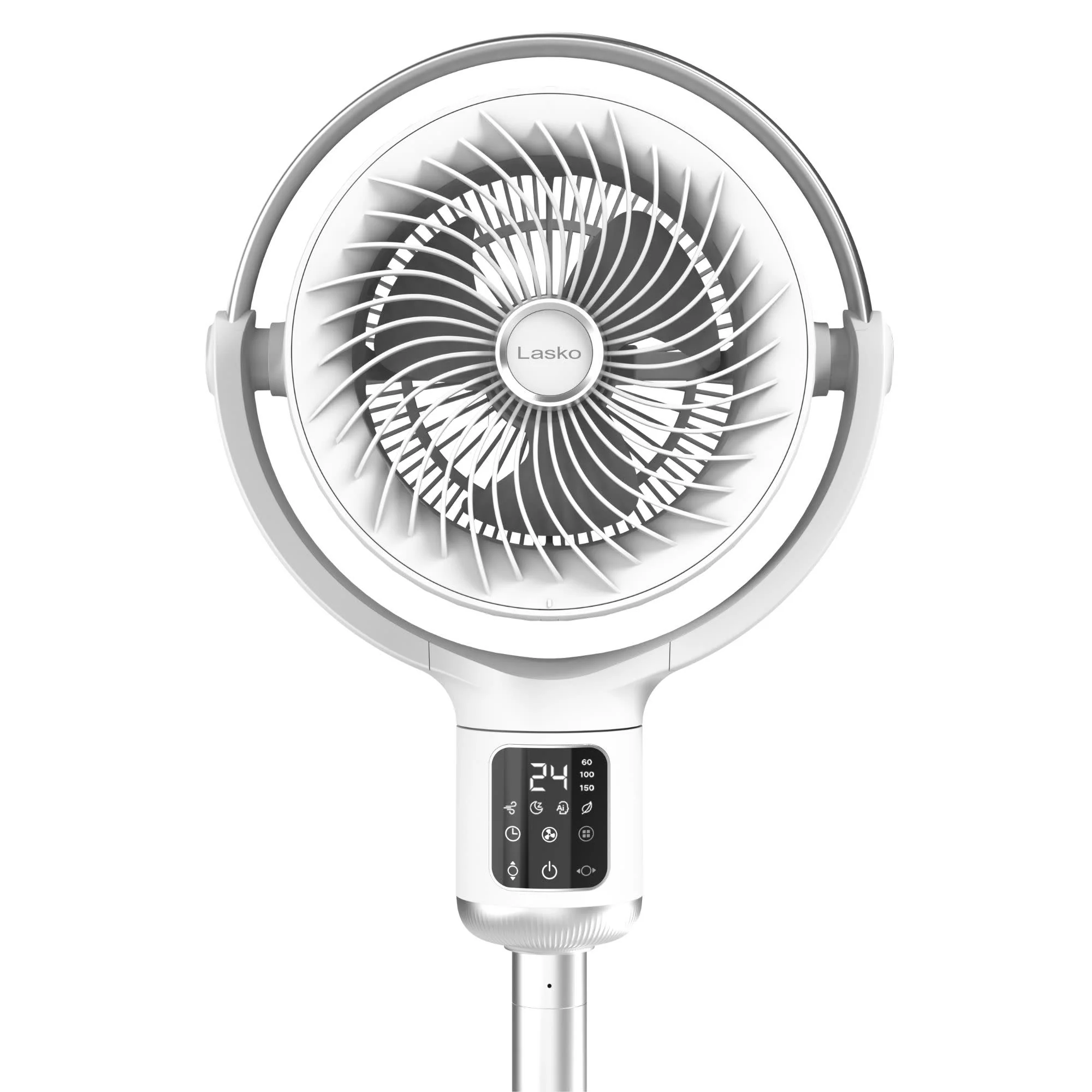 Lasko Whirlwind 7" DC Pedestal Fan: Dual Oscillation, 24-Speed, Remote, Timer, White - Image 10