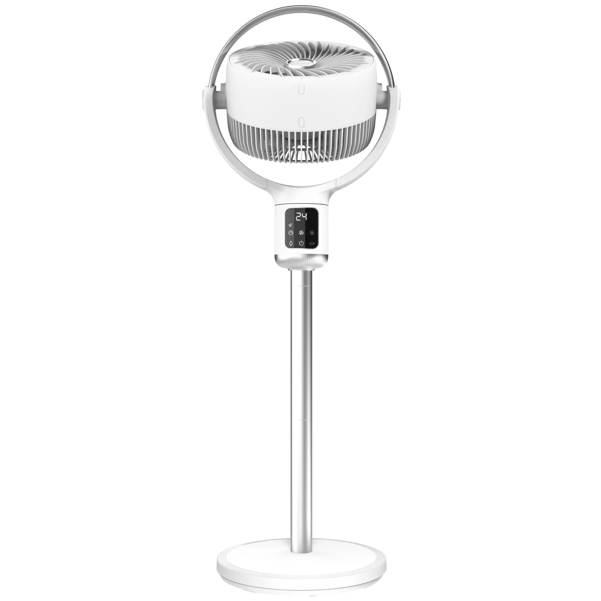Lasko Whirlwind 7" DC Pedestal Fan: Dual Oscillation, 24-Speed, Remote, Timer, White - Image 12