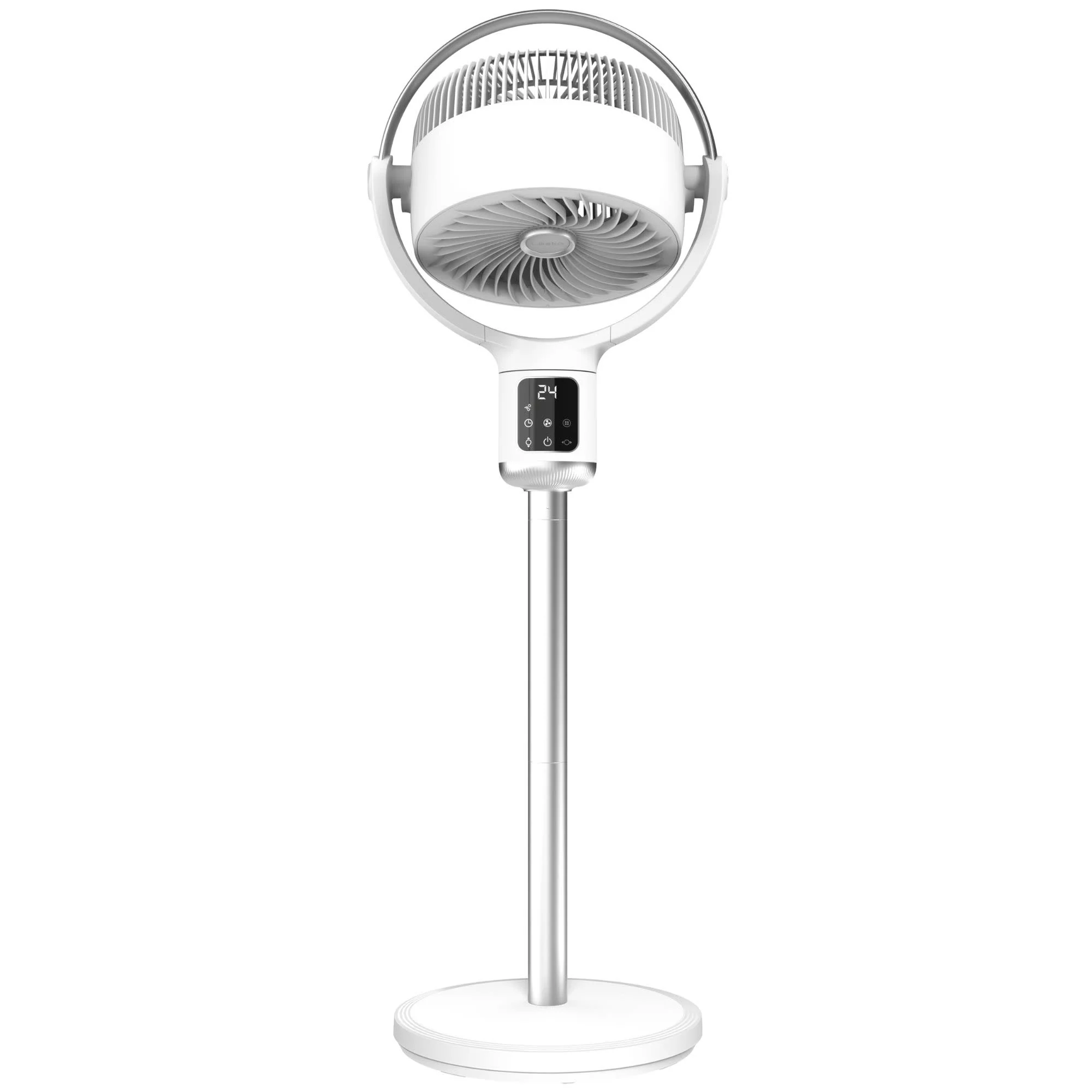 Lasko Whirlwind 7" DC Pedestal Fan: Dual Oscillation, 24-Speed, Remote, Timer, White - Image 13
