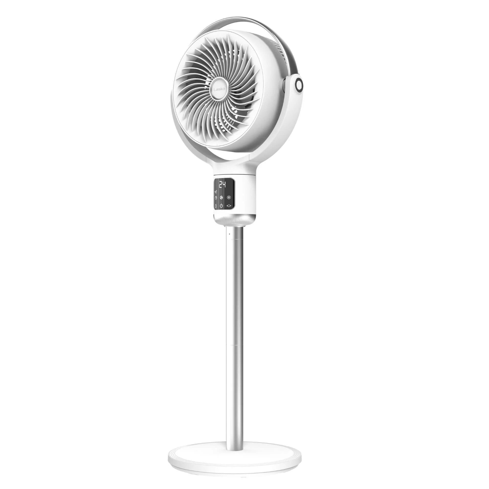 Lasko Whirlwind 7" DC Pedestal Fan: Dual Oscillation, 24-Speed, Remote, Timer, White - Image 15