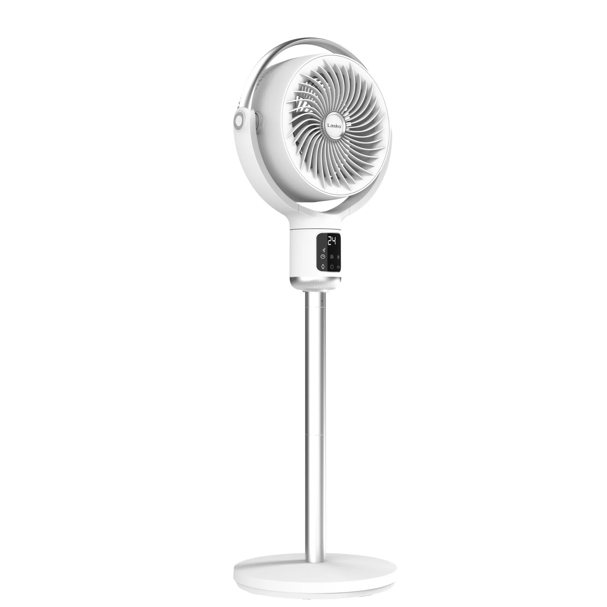Lasko Whirlwind 7" DC Pedestal Fan: Dual Oscillation, 24-Speed, Remote, Timer, White - Image 16