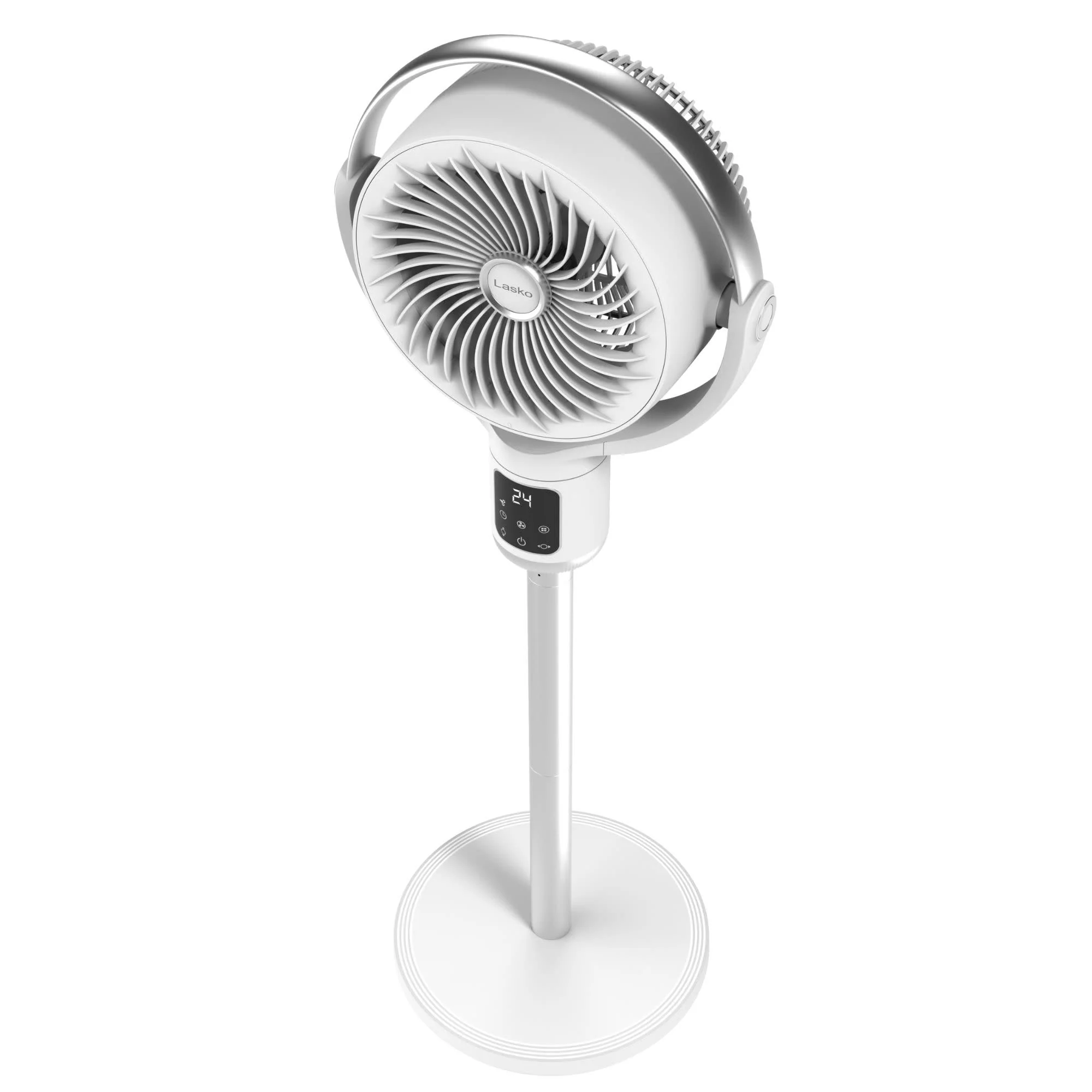 Lasko Whirlwind 7" DC Pedestal Fan: Dual Oscillation, 24-Speed, Remote, Timer, White - Image 17