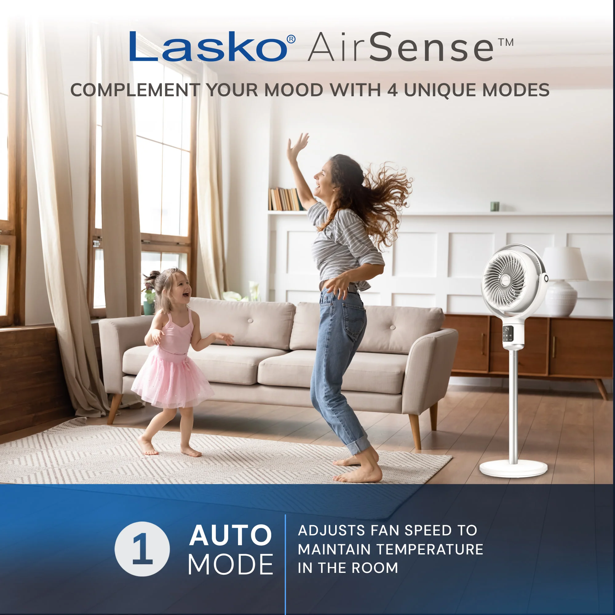 Lasko Whirlwind 7" DC Pedestal Fan: Dual Oscillation, 24-Speed, Remote, Timer, White - Image 6