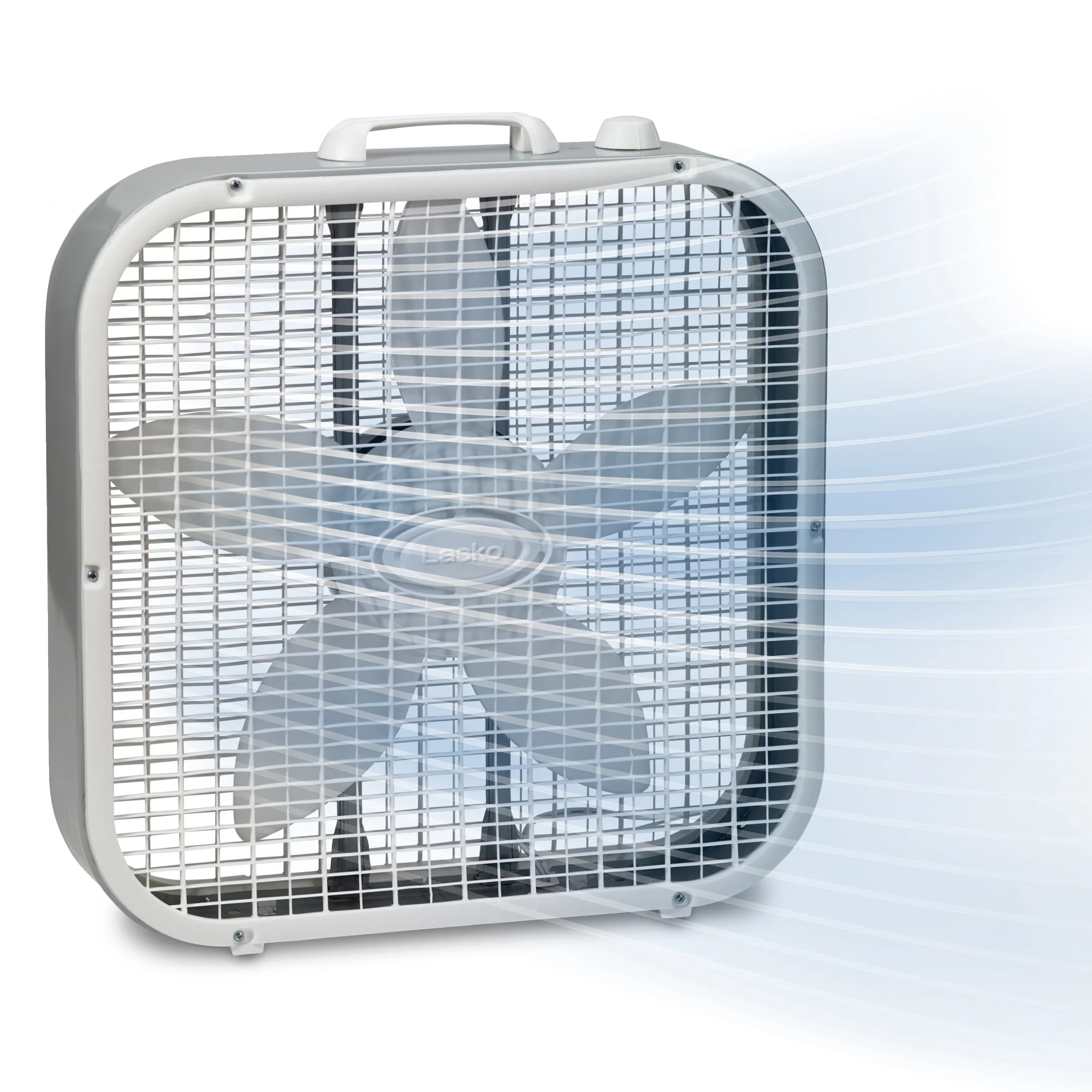 Lasko 20" Box Fan: 3-Speed, Weather-Resistant Motor, Gray