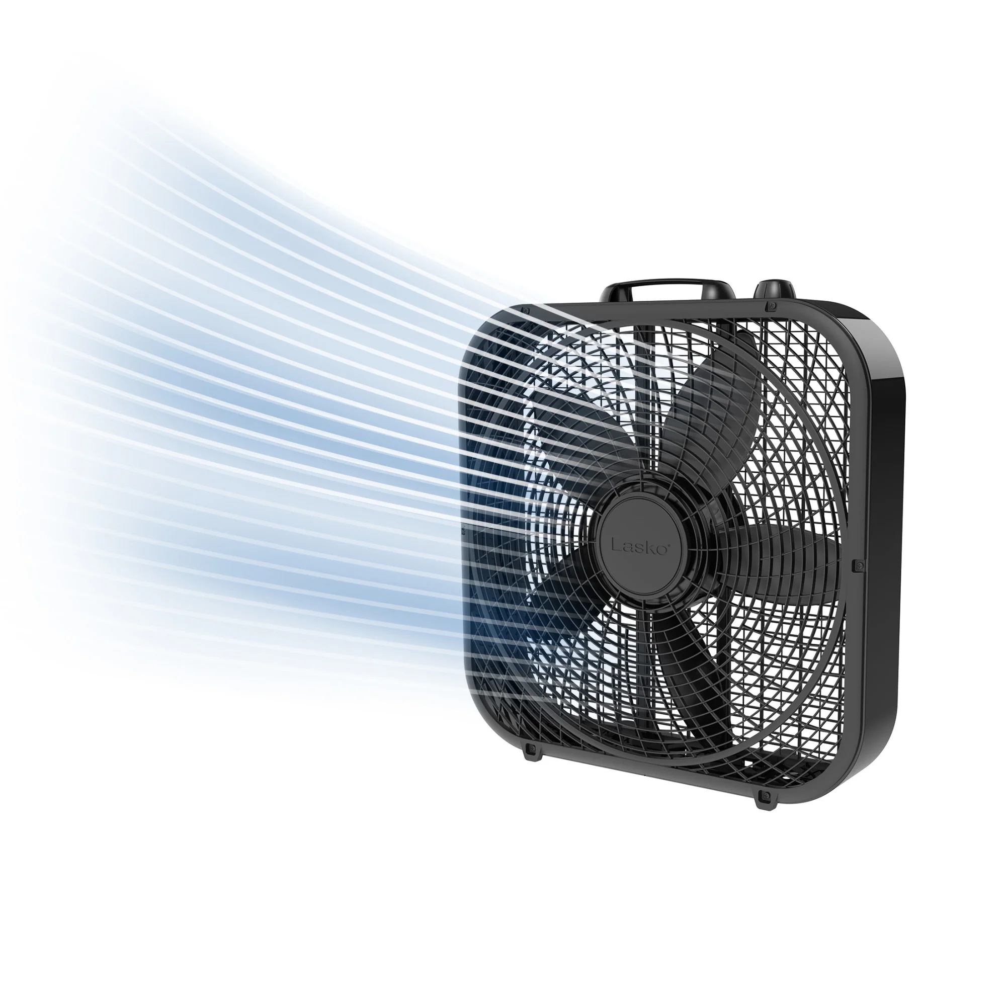 Lasko Cool Colors 20" Box Fan: 3-Speed, Weather-Resistant Motor, Black