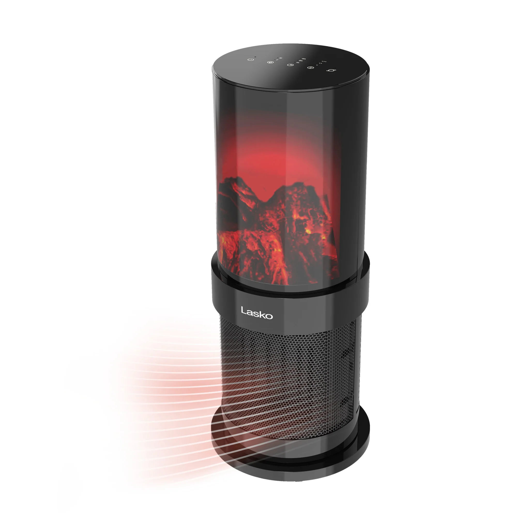 Lasko 20" Ceramic Fireplace Tower Space Heater, Oscillating, 2-Speed, Black
