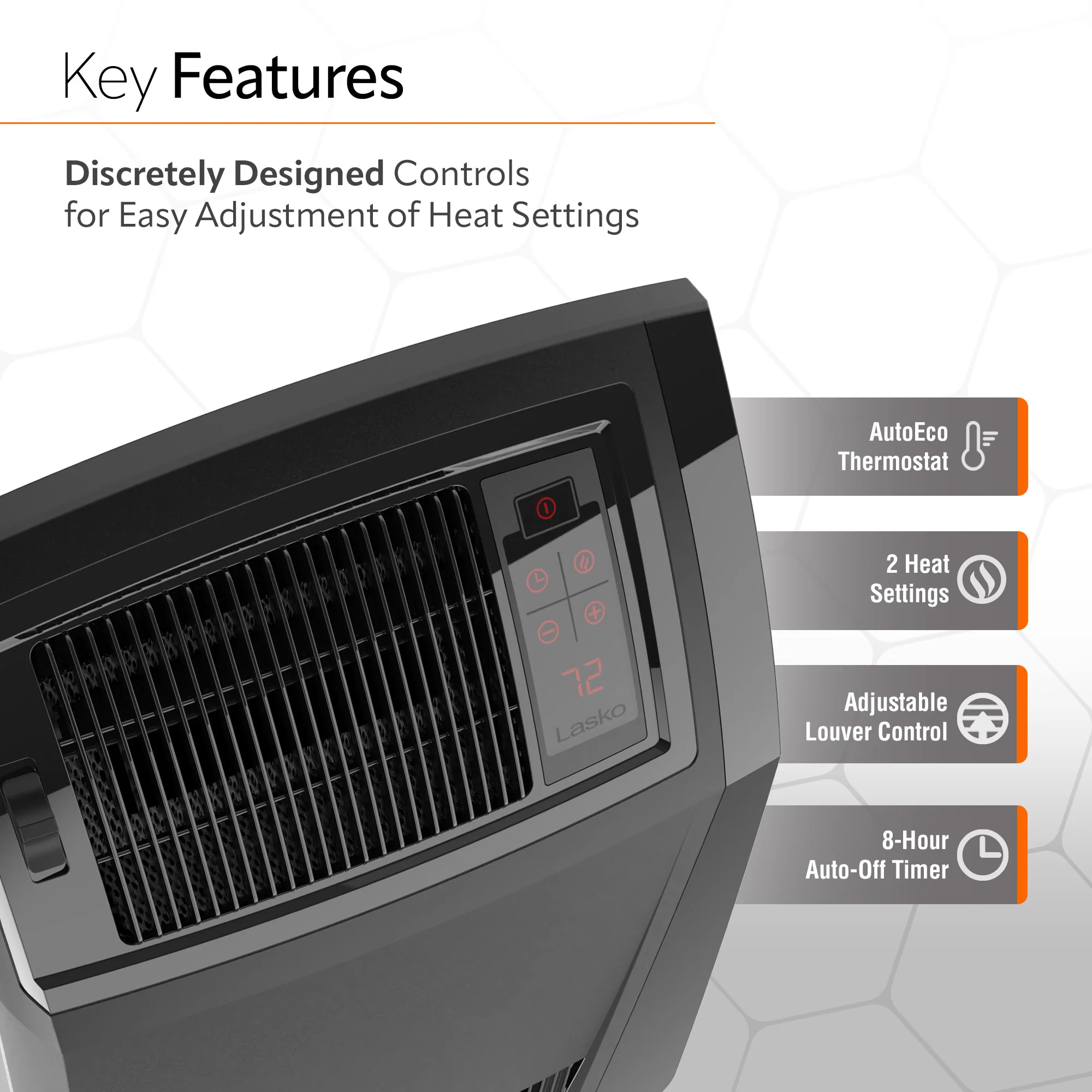 Lasko CC24925 24" Cyclonic Ceramic Full Room Space Heater, Black - Image 3