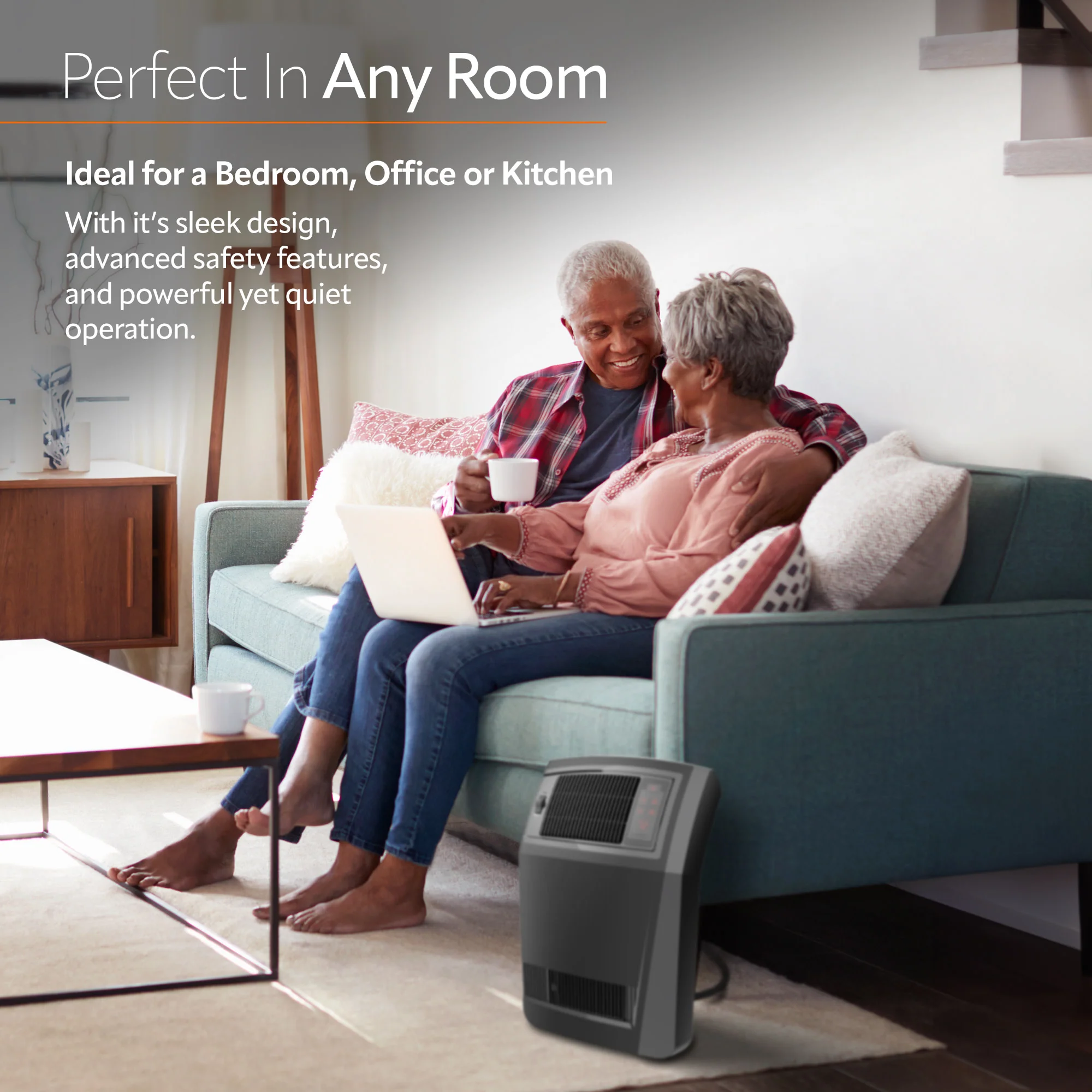 Lasko CC24925 24" Cyclonic Ceramic Full Room Space Heater, Black - Image 6