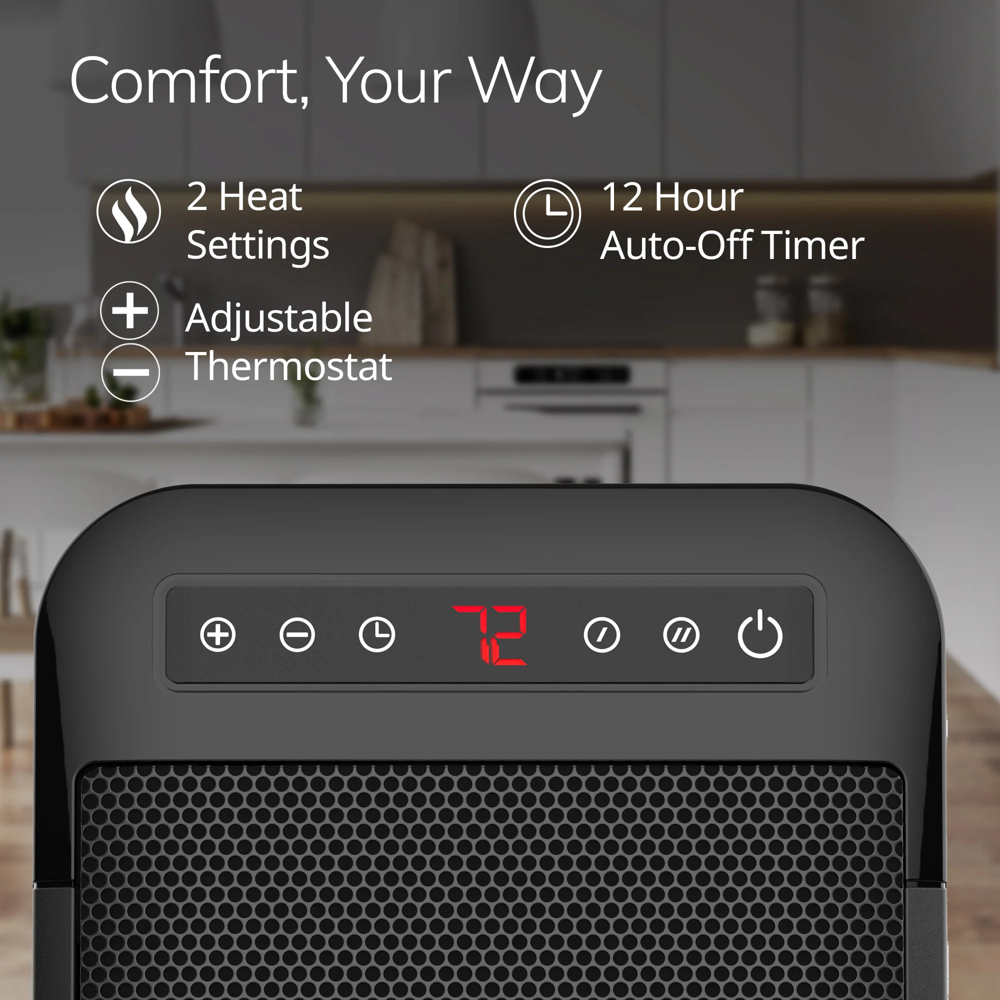Lasko CD09100 MyHeat Max 9" Digital Ceramic Space Heater, Black - Image 5