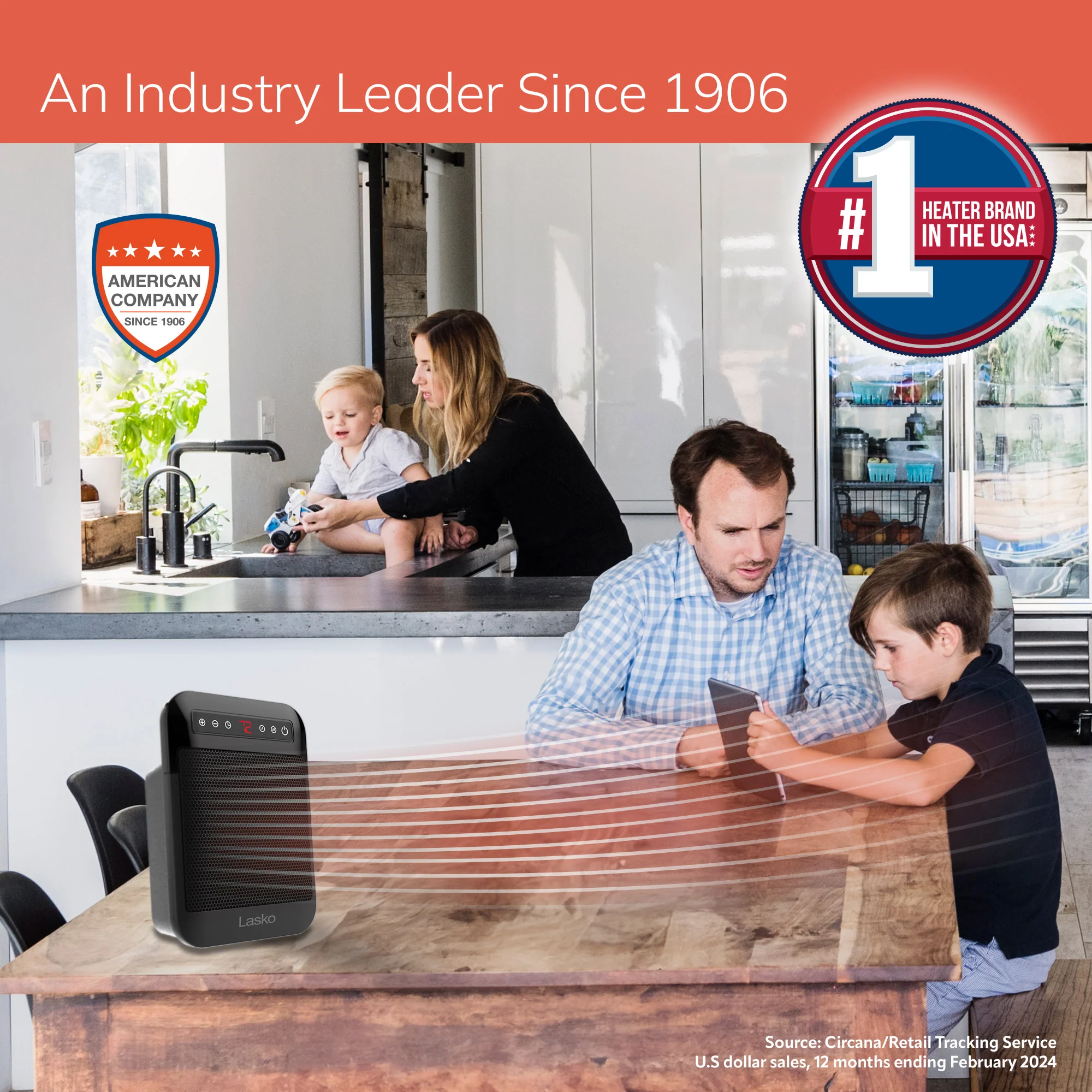 Lasko CD09101 MyHeat Max 9" Digital Ceramic Space Heater with Tip Switch, Black - Image 2