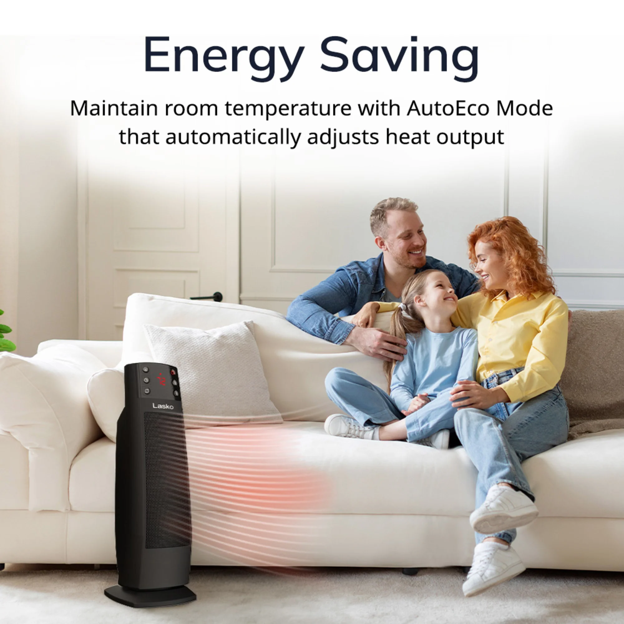 Lasko CT22850 1500W Ceramic Tower Space Heater with Tip-Switch and Remote: Black - Image 6