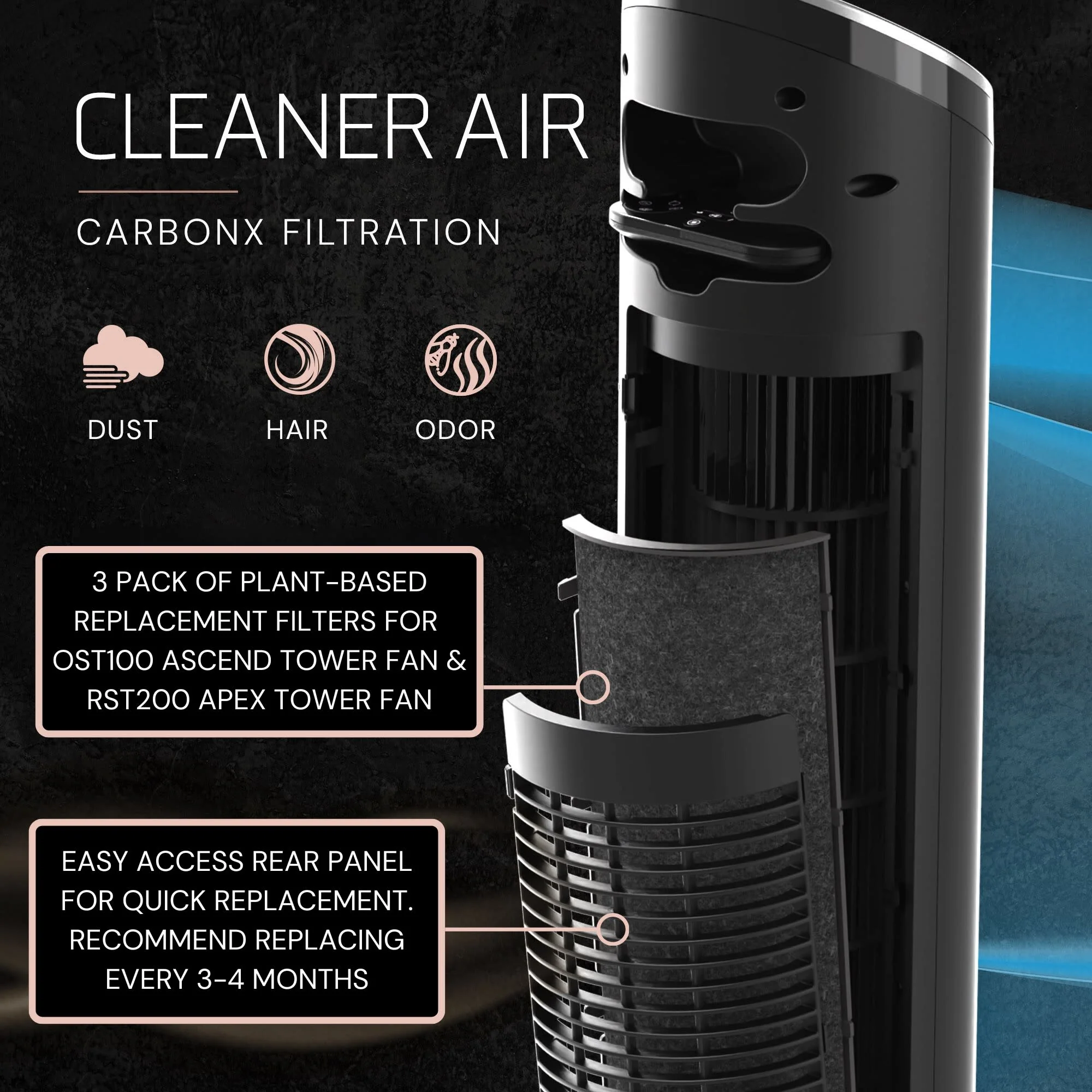 Lasko CXF36 Filter Replacement 3 Pack for OST100 Ascend Tower Fan and RST200 Apex Tower Fan - Image 3