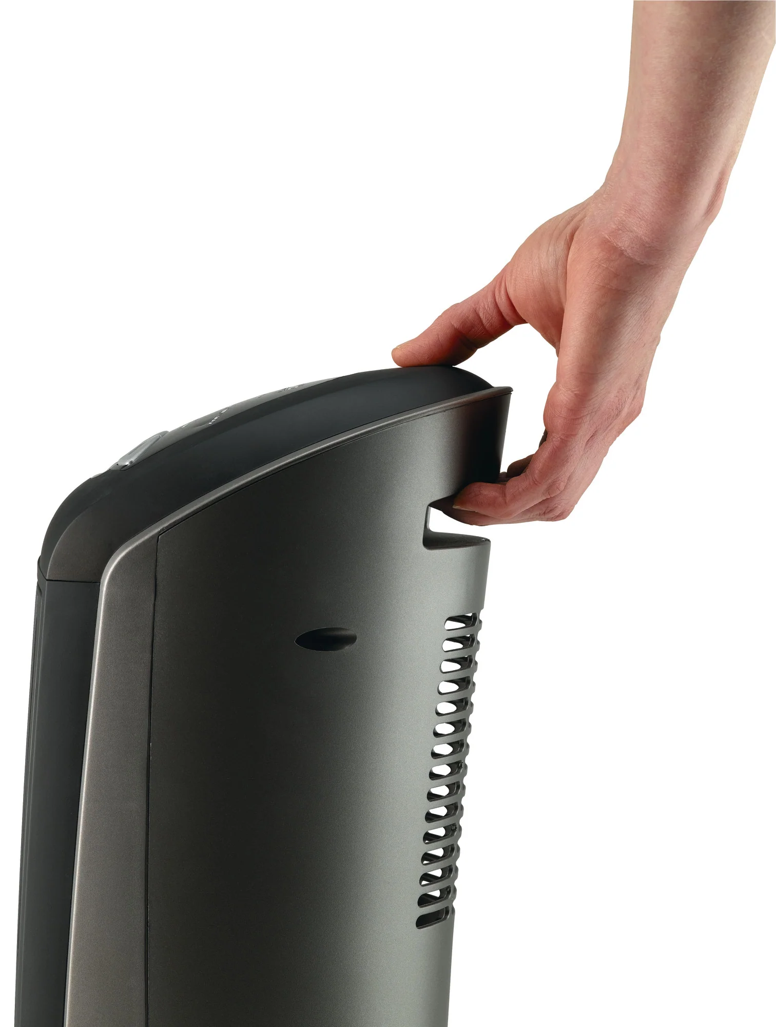 Lasko 23" Ceramic Tower Space Heater, Oscillating, 2-Speed, Remote, Silver - Image 11