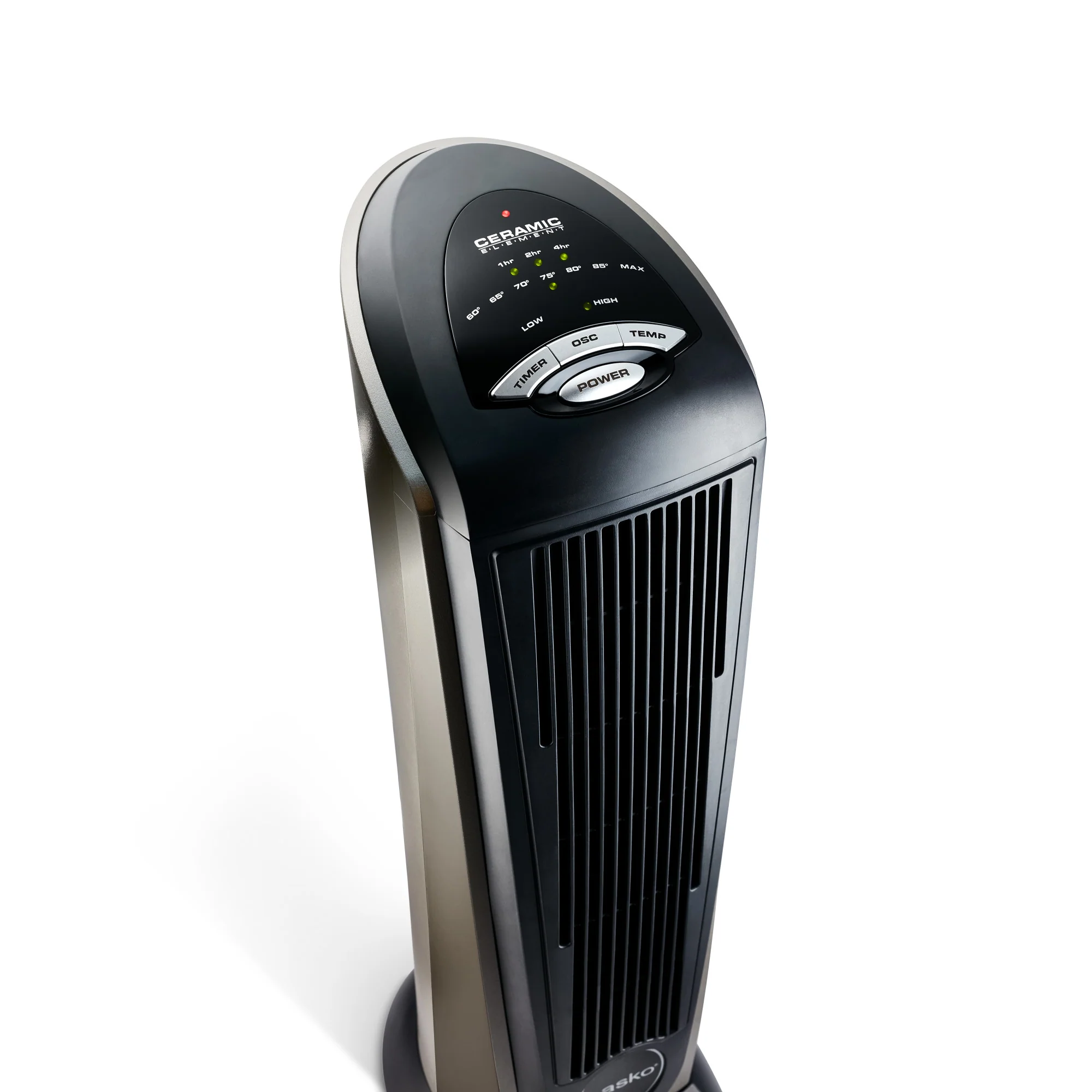 Lasko 23" Ceramic Tower Space Heater, Oscillating, 2-Speed, Remote, Silver - Image 9