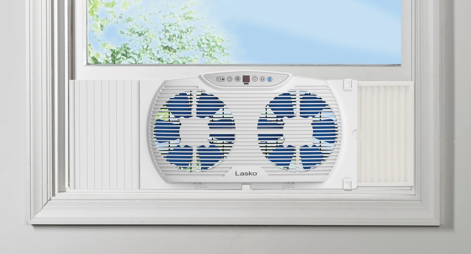 Lasko Twin Window Fan: 3-Speed, Electrically Reversible, Bluetooth, White - Image 10