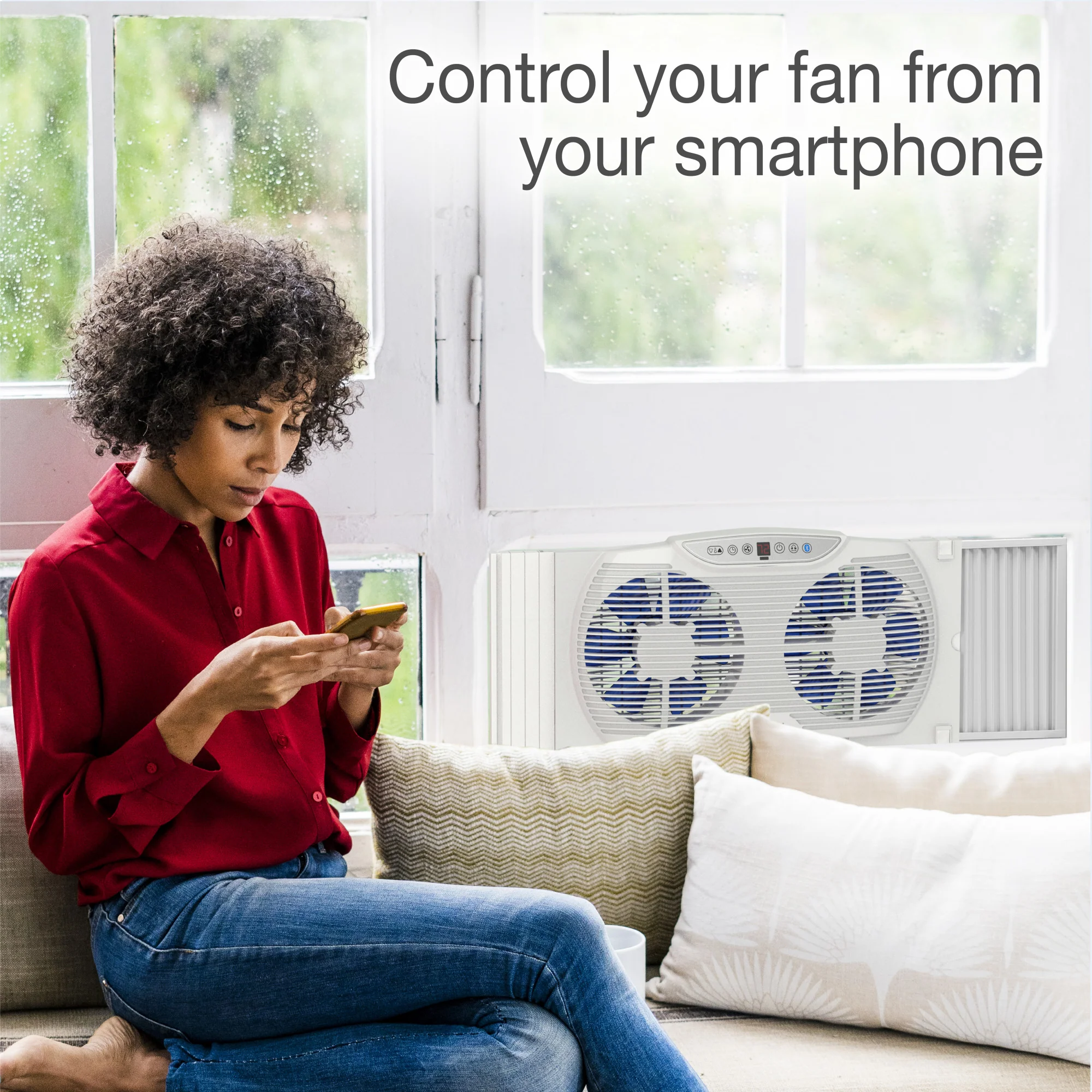 Lasko Twin Window Fan: 3-Speed, Electrically Reversible, Bluetooth, White - Image 3