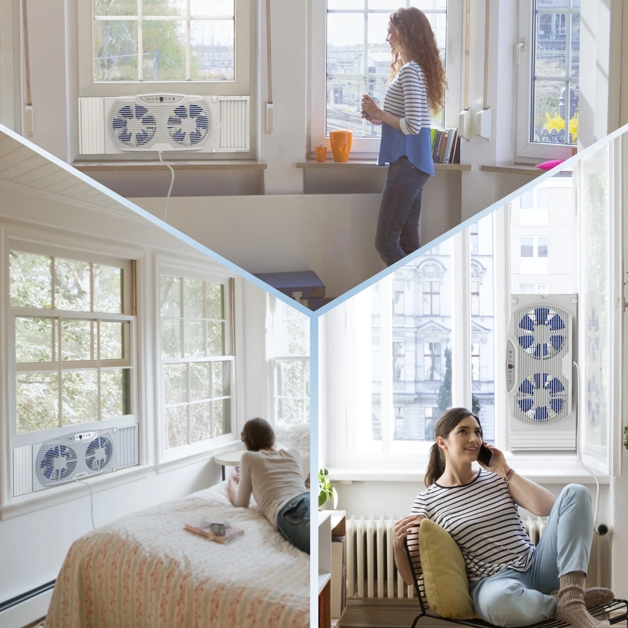 Lasko Twin Window Fan: 3-Speed, Electrically Reversible, Bluetooth, White - Image 7