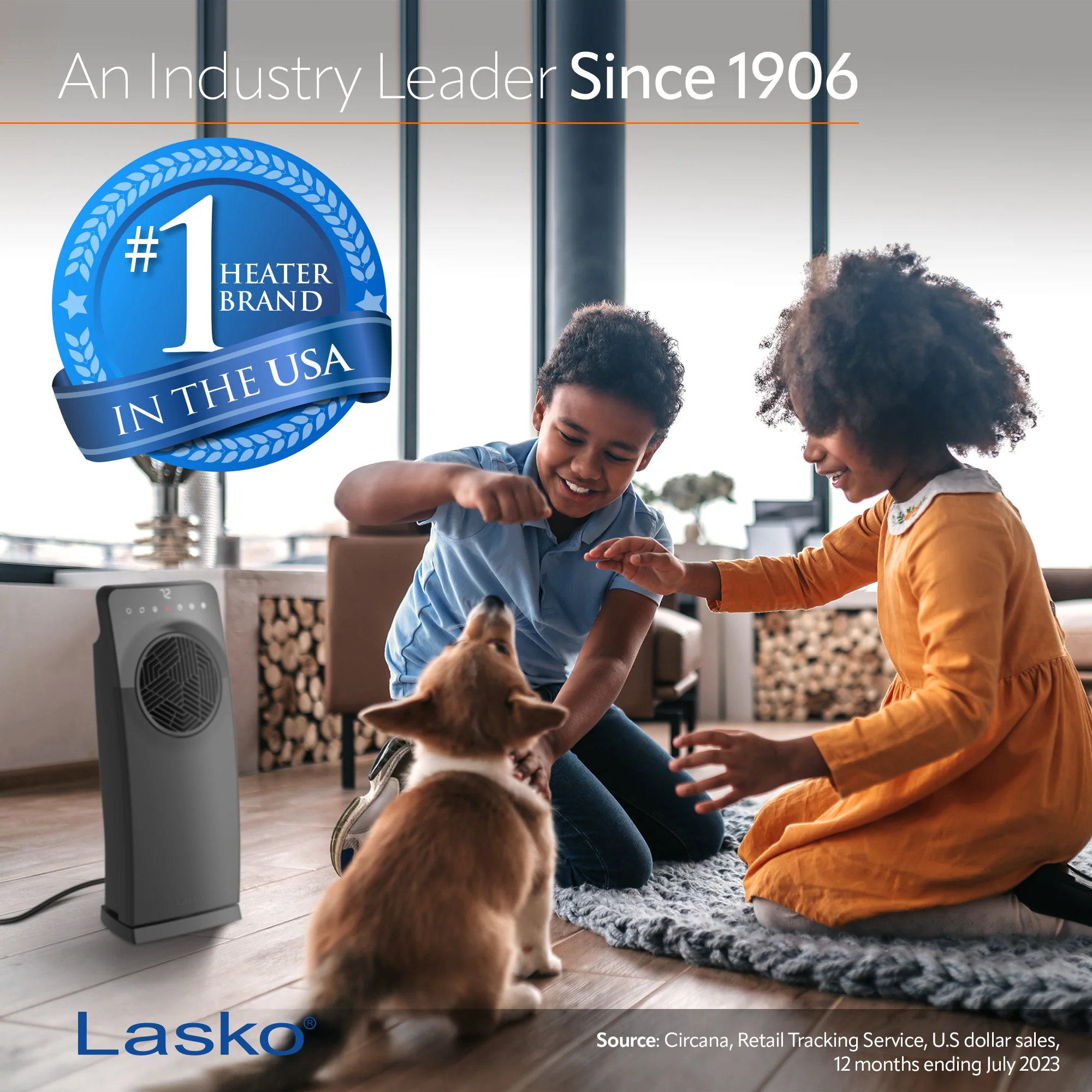 Lasko Elite 23" Ceramic Console Heater (3 heat settings, remote, timer, thermostat, black) - Image 2