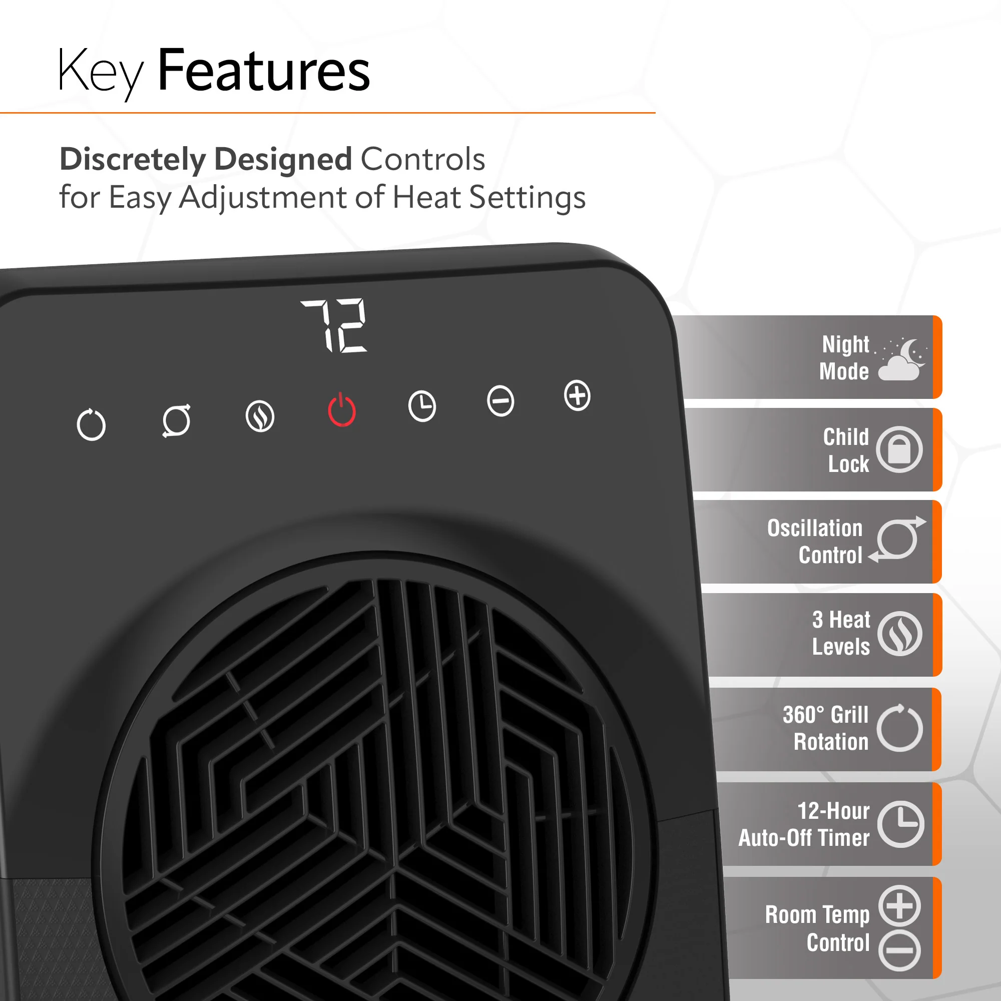 Lasko Elite 23" Ceramic Console Heater (3 heat settings, remote, timer, thermostat, black) - Image 3