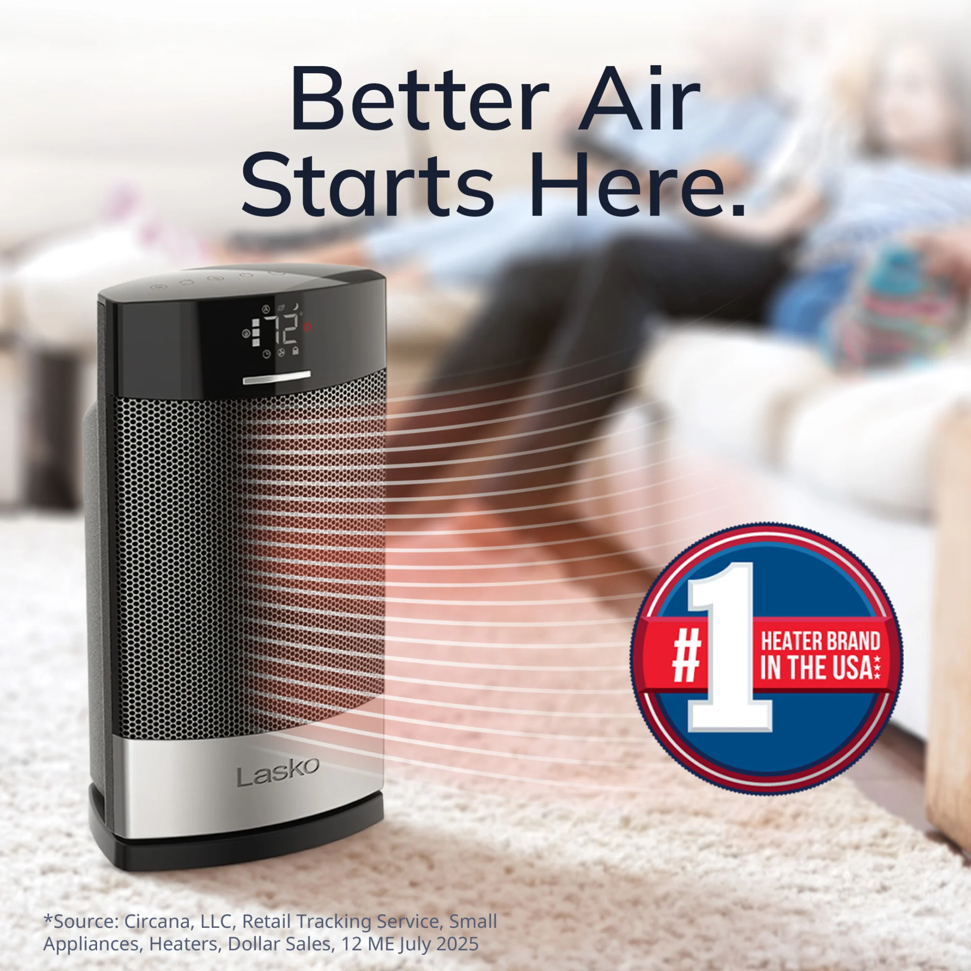 Lasko Ellipse CD12950 Ceramic Space Heater with Remote Control, Black - Image 2