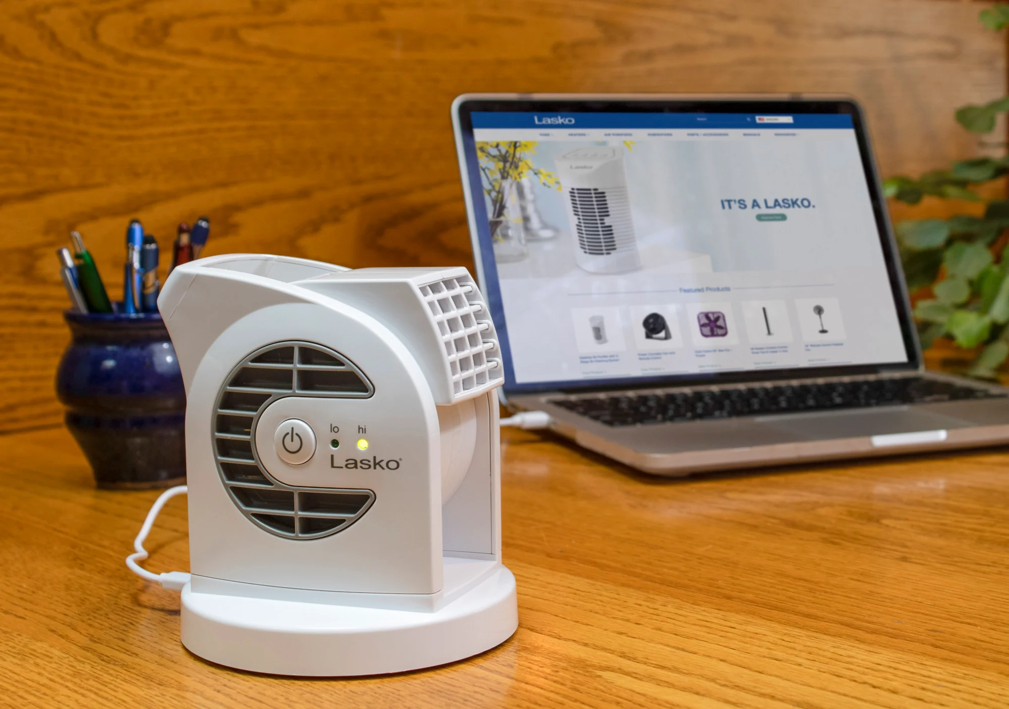 Lasko MyCool 6" Mini USB DC Blower Fan: 2-Speed, Pivoting, White - Image 16