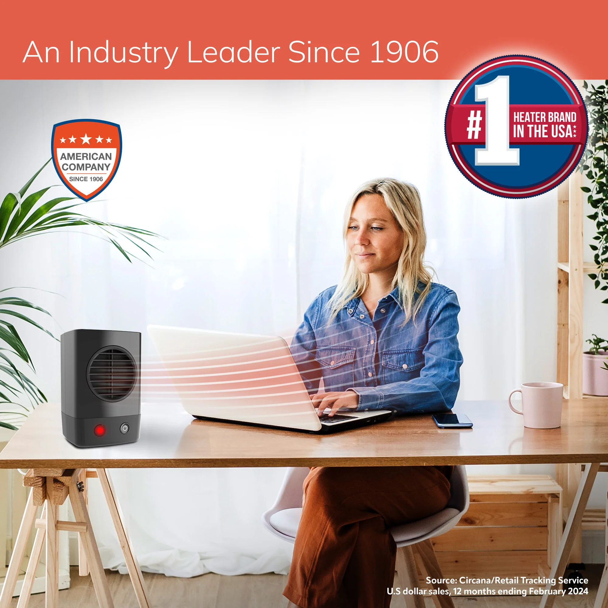 Lasko MyHeat™ Mini Personal Ceramic Heater (black) - Image 2