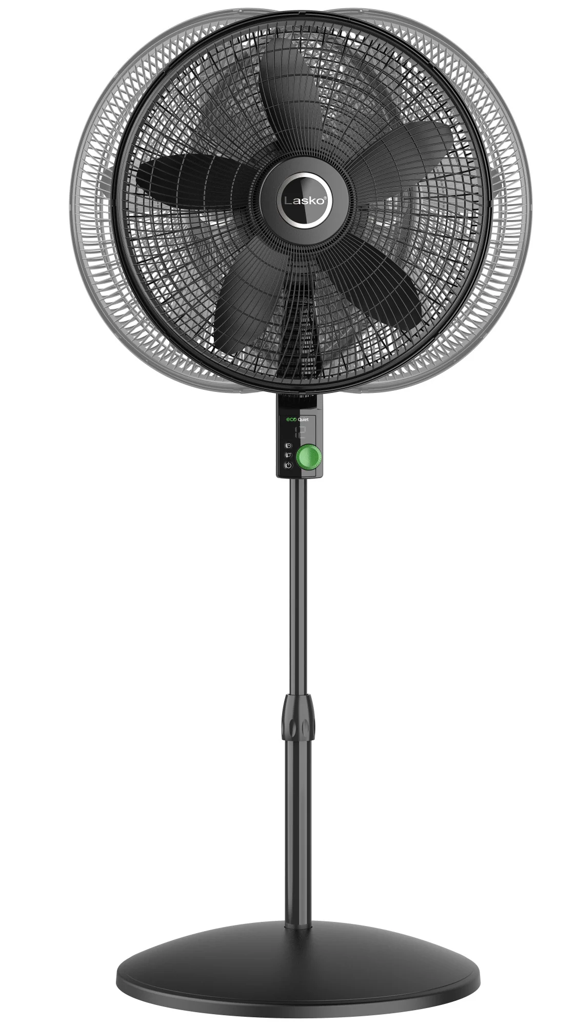 Lasko EcoQuiet 18" DC Pedestal Fan: Oscillating, 12-Speed, Remote, Black - Image 10