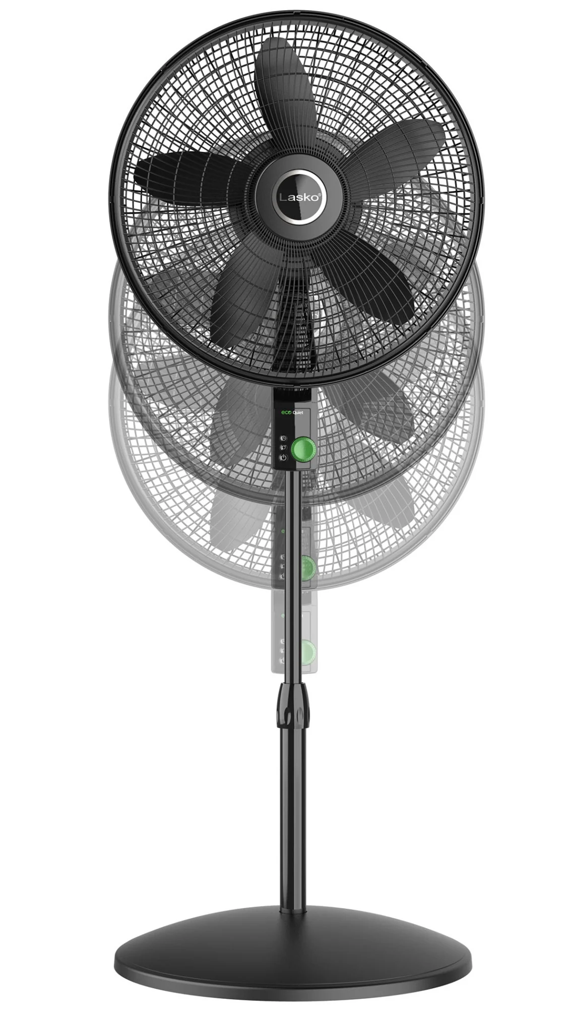 Lasko EcoQuiet 18" DC Pedestal Fan: Oscillating, 12-Speed, Remote, Black - Image 12
